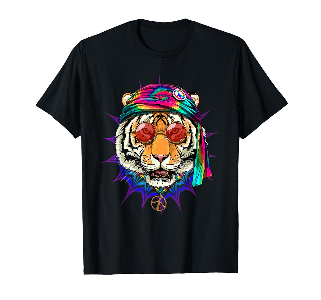 Tie Dye Hippie Tiger Hippiness Peace T-Shirt - Minimalist Print for Adults - T-Shirt, Sweatshirt, Hoodie