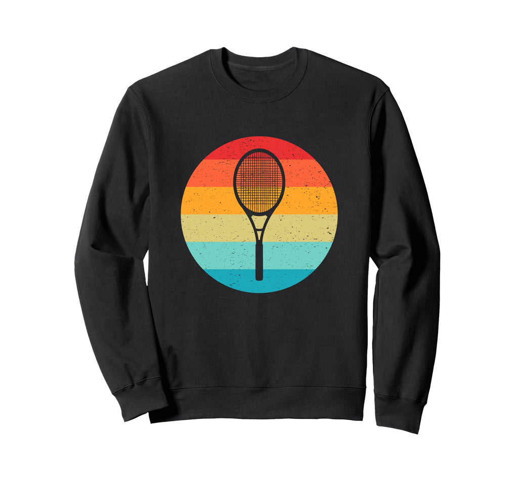 Tennis Racket Silhouette Sunset Sweatshirt - Fun Novelty Design Men Women - T-Shirt, Sweatshirt, Hoodie