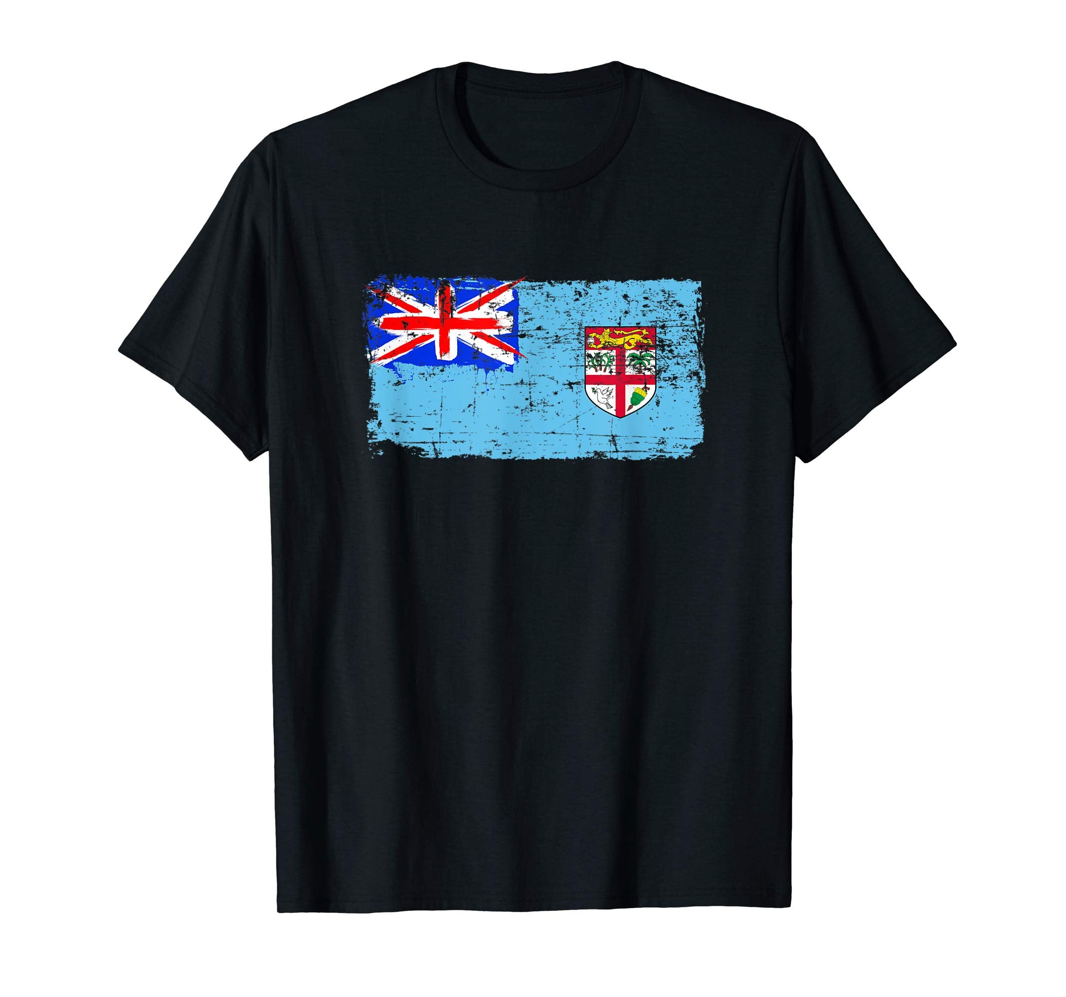 Fiji Flag Pride Gift Distressed T-Shirt - Fun Novelty Design Men Women - T-Shirt, Sweatshirt, Hoodie