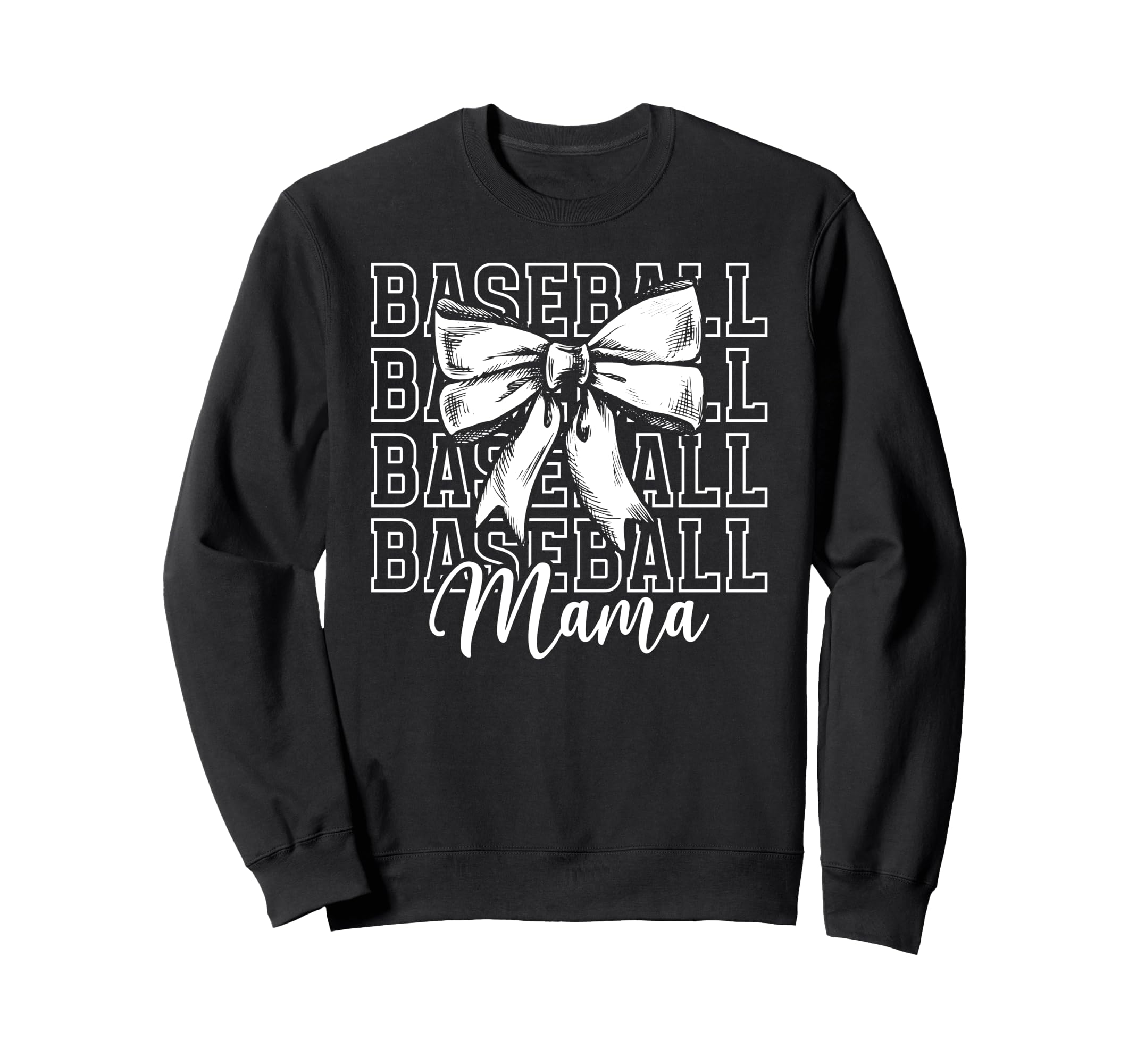 Baseball Mama Bow Baseball Mom Sweatshirt - Novelty Apparel Men Women - T-Shirt, Sweatshirt, Hoodie