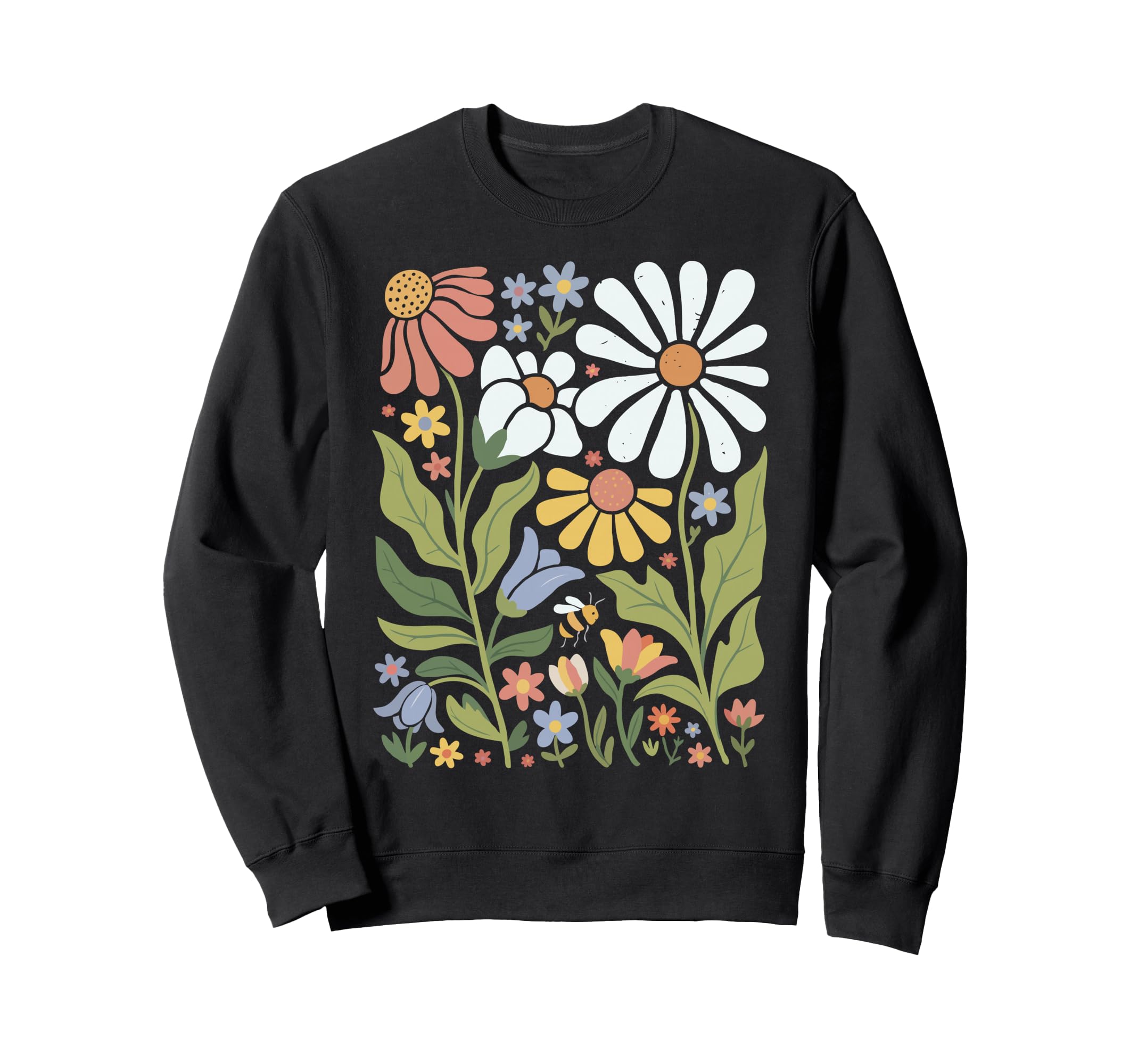 Wildflowers Flowers Pattern Summer Sweatshirt - Custom Art Print Unisex - T-Shirt, Sweatshirt, Hoodie
