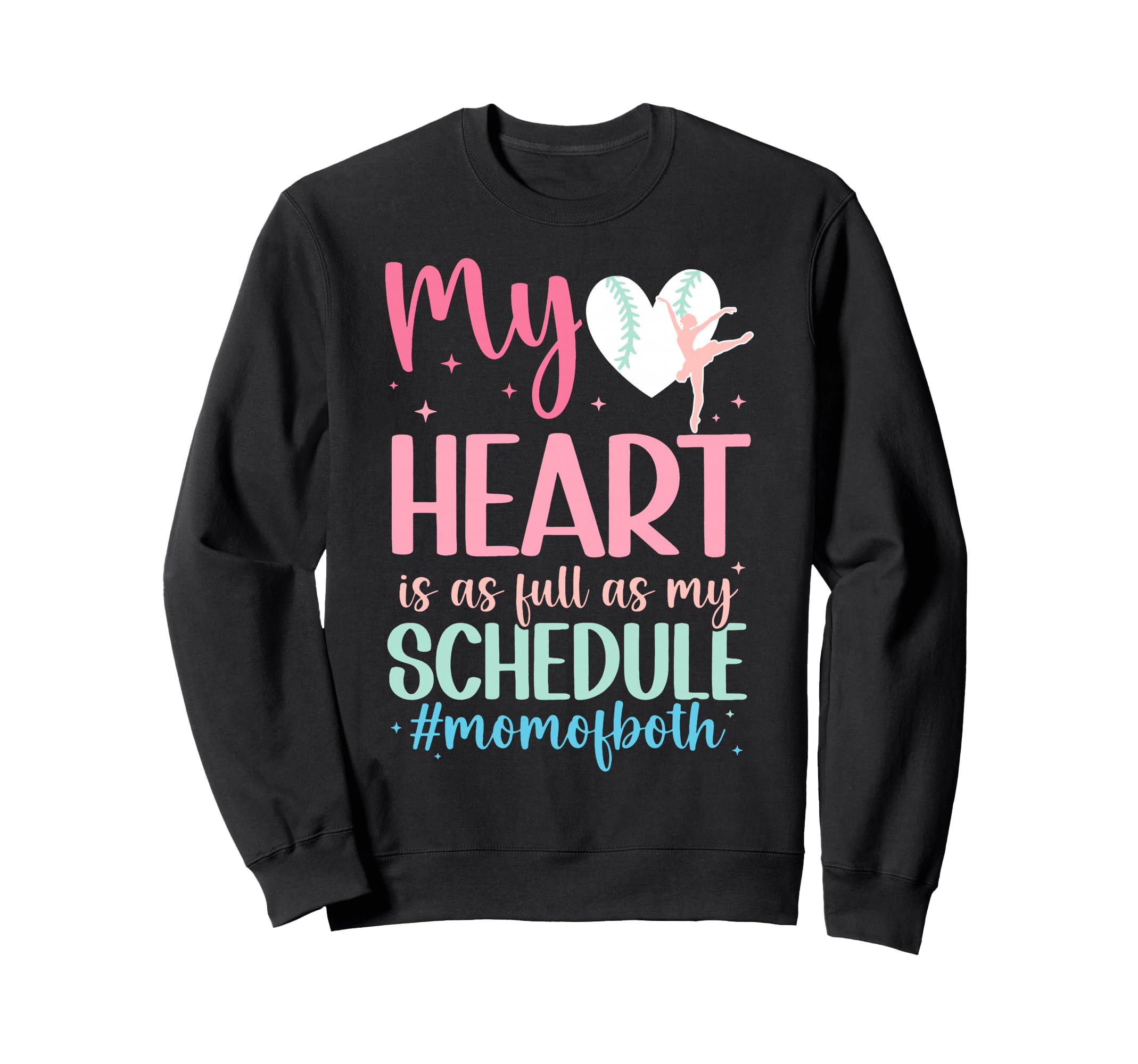 Mom Both Proud Dance And Baseball Sweatshirt - Minimalist Print for Adults - T-Shirt, Sweatshirt, Hoodie