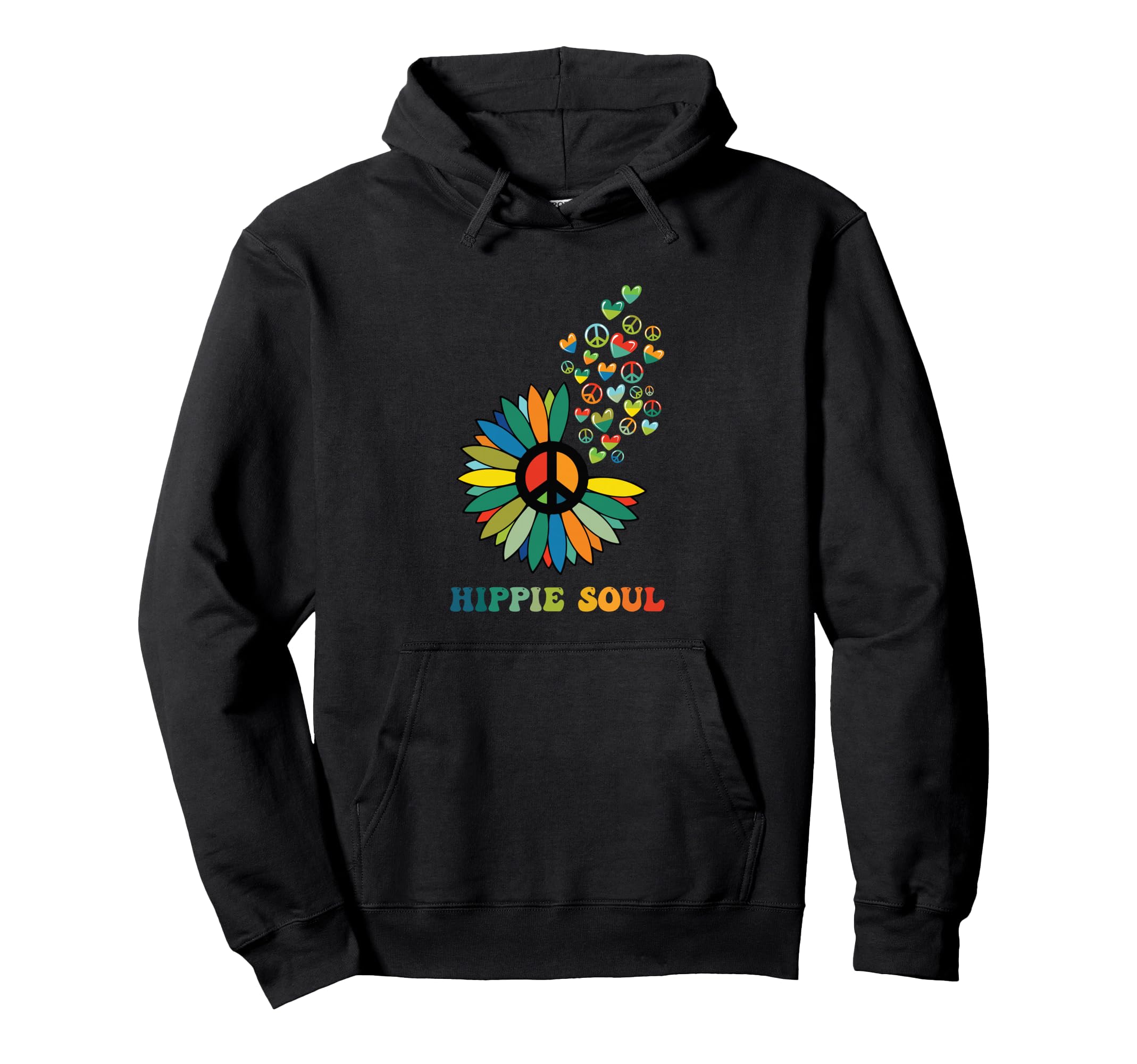 Boho Heart Daisy Peace Sign Love Hippie Hoodie - Novelty Apparel Men Women - T-Shirt, Sweatshirt, Hoodie