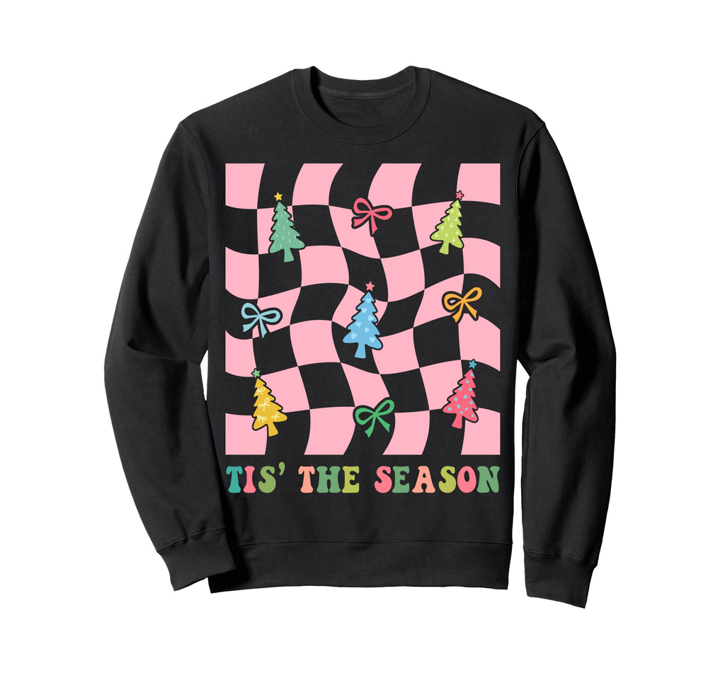 Boho Trees Bow Ribbons Checkered Sweatshirt - Novelty Apparel Unisex - T-Shirt, Sweatshirt, Hoodie