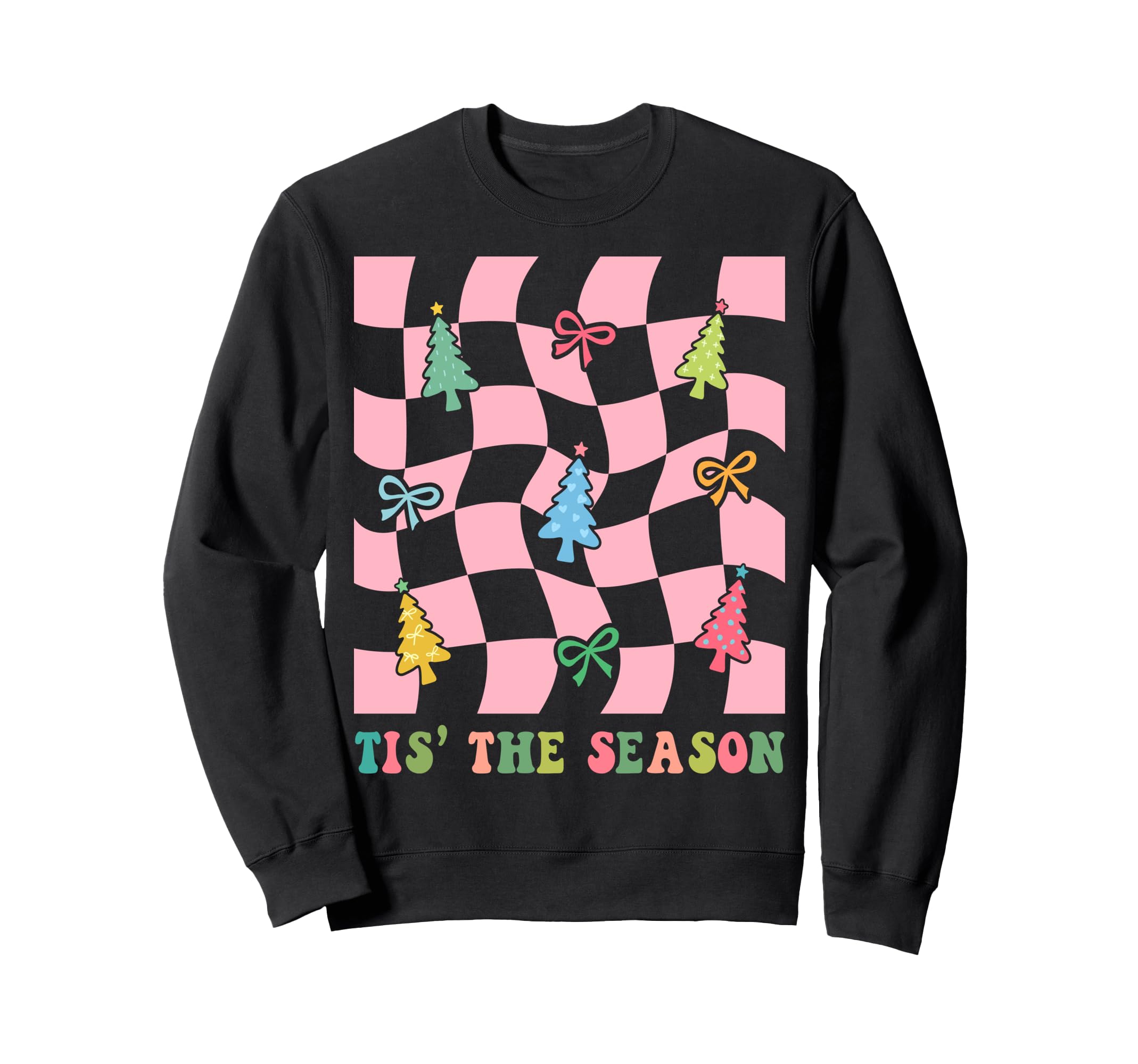 Boho Trees Bow Ribbons Checkered Sweatshirt - Novelty Apparel Unisex - T-Shirt, Sweatshirt, Hoodie