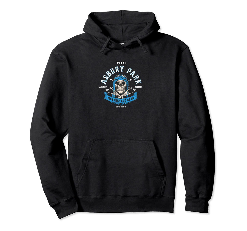 Asbury Park Motorcycle Club Distressed Hoodie - Unique Graphic Unisex - T-Shirt, Sweatshirt, Hoodie