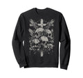 Skull Cross Y2K Grunge Aesthetic Sweatshirt - Fun Novelty Design Men Women - T-Shirt, Sweatshirt, Hoodie