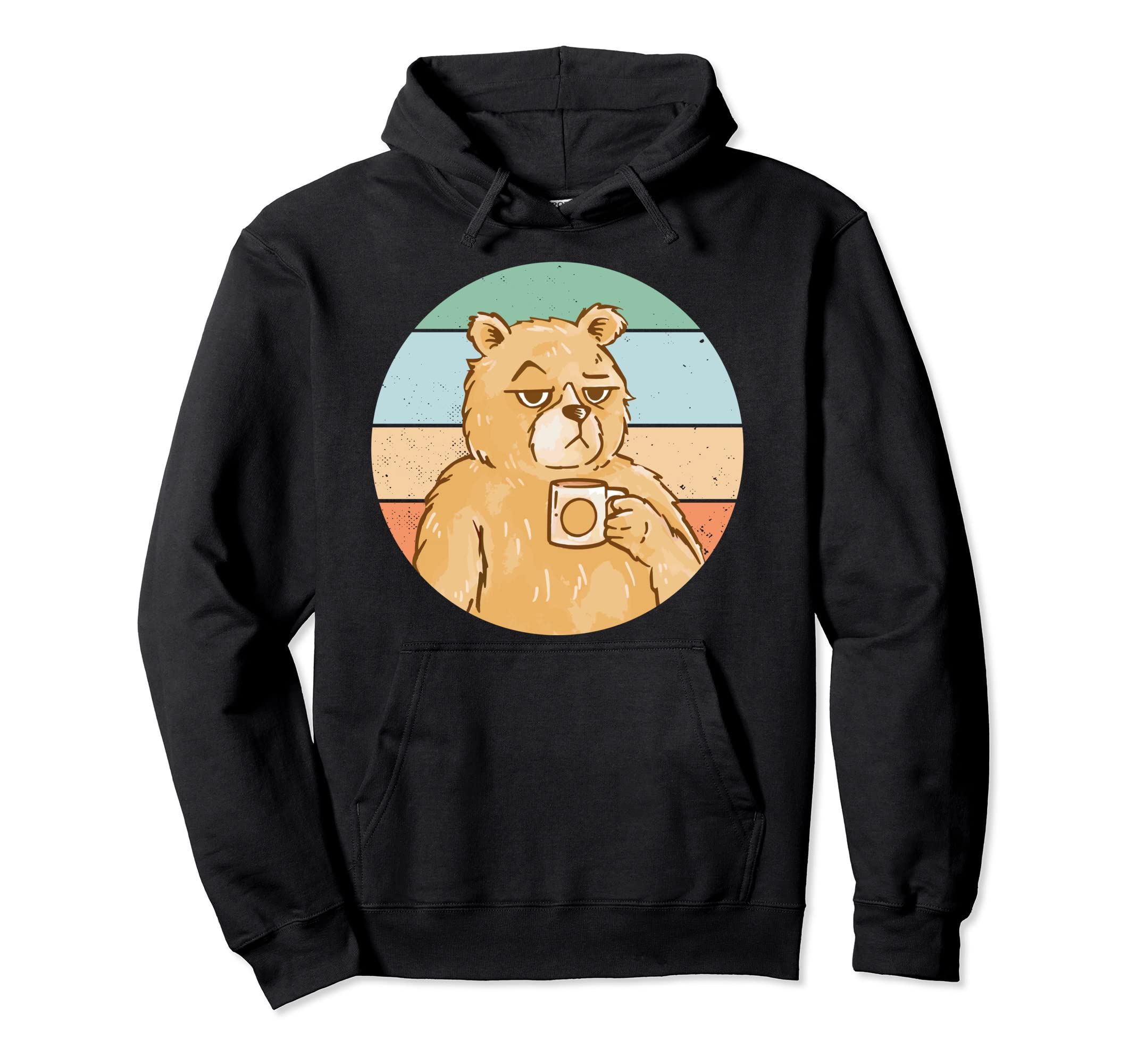 Bear Coffee Sunset Cartoon Hoodie - Streetwear Style Men Women - T-Shirt, Sweatshirt, Hoodie