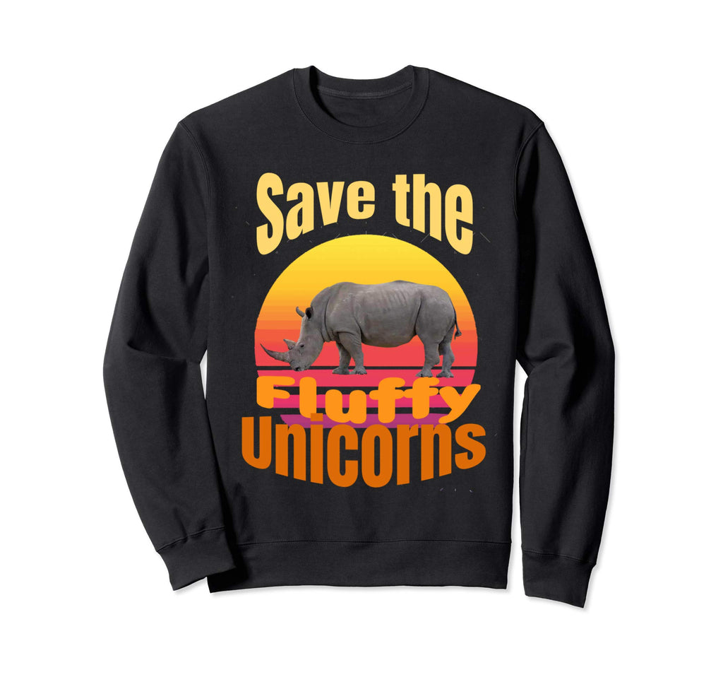 Funny Sunset Save Fluffy Unicorns Sweatshirt - Minimalist Print for Adults - T-Shirt, Sweatshirt, Hoodie