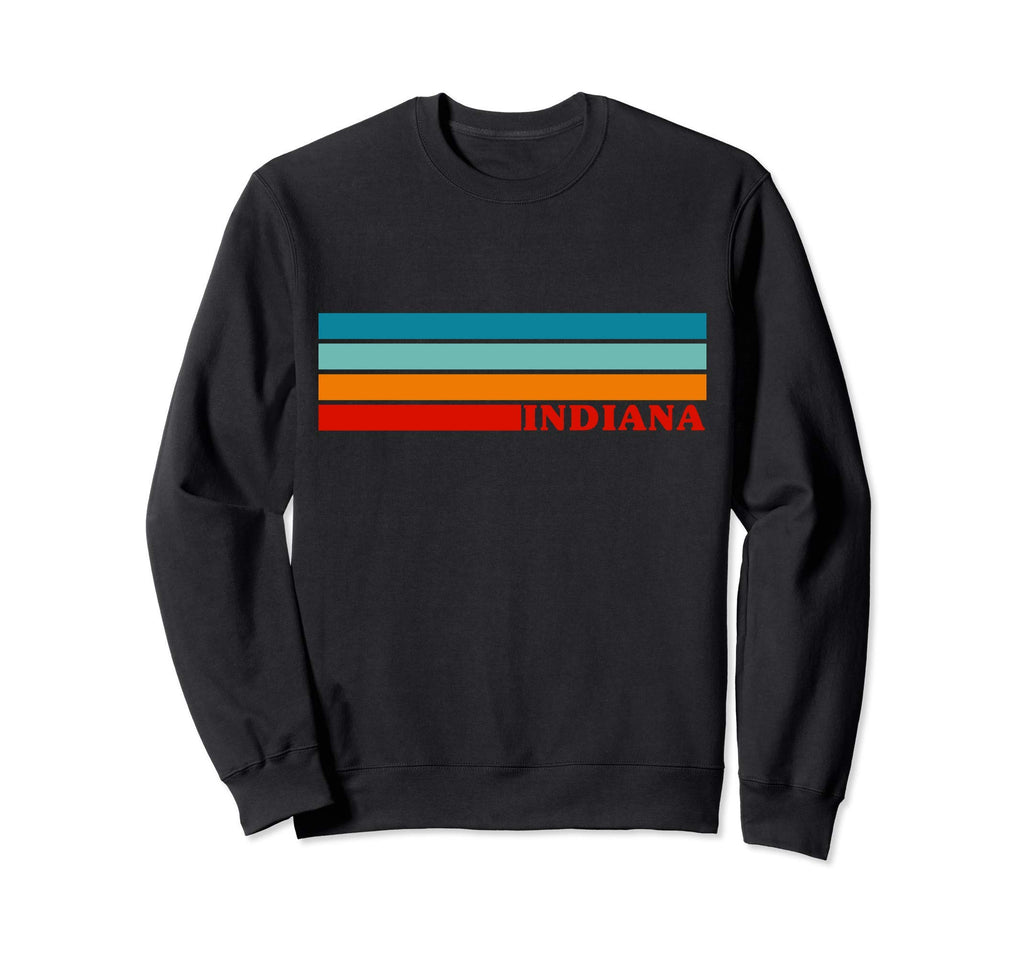 State Indiana Colorful 70S Stripes Sweatshirt - Novelty Apparel Unisex - T-Shirt, Sweatshirt, Hoodie