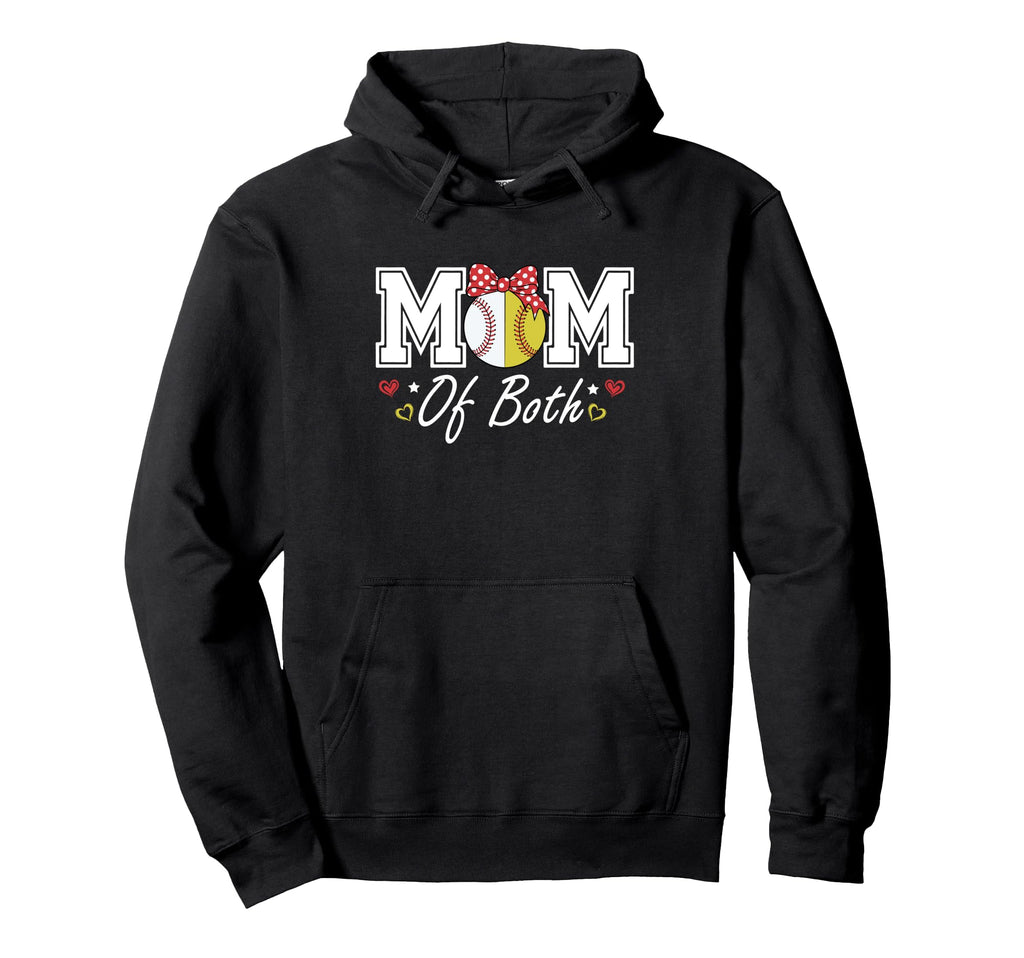 Softball Baseball Mom Both Bow Coquet Hoodie - Trendy Graphic Men Women - T-Shirt, Sweatshirt, Hoodie