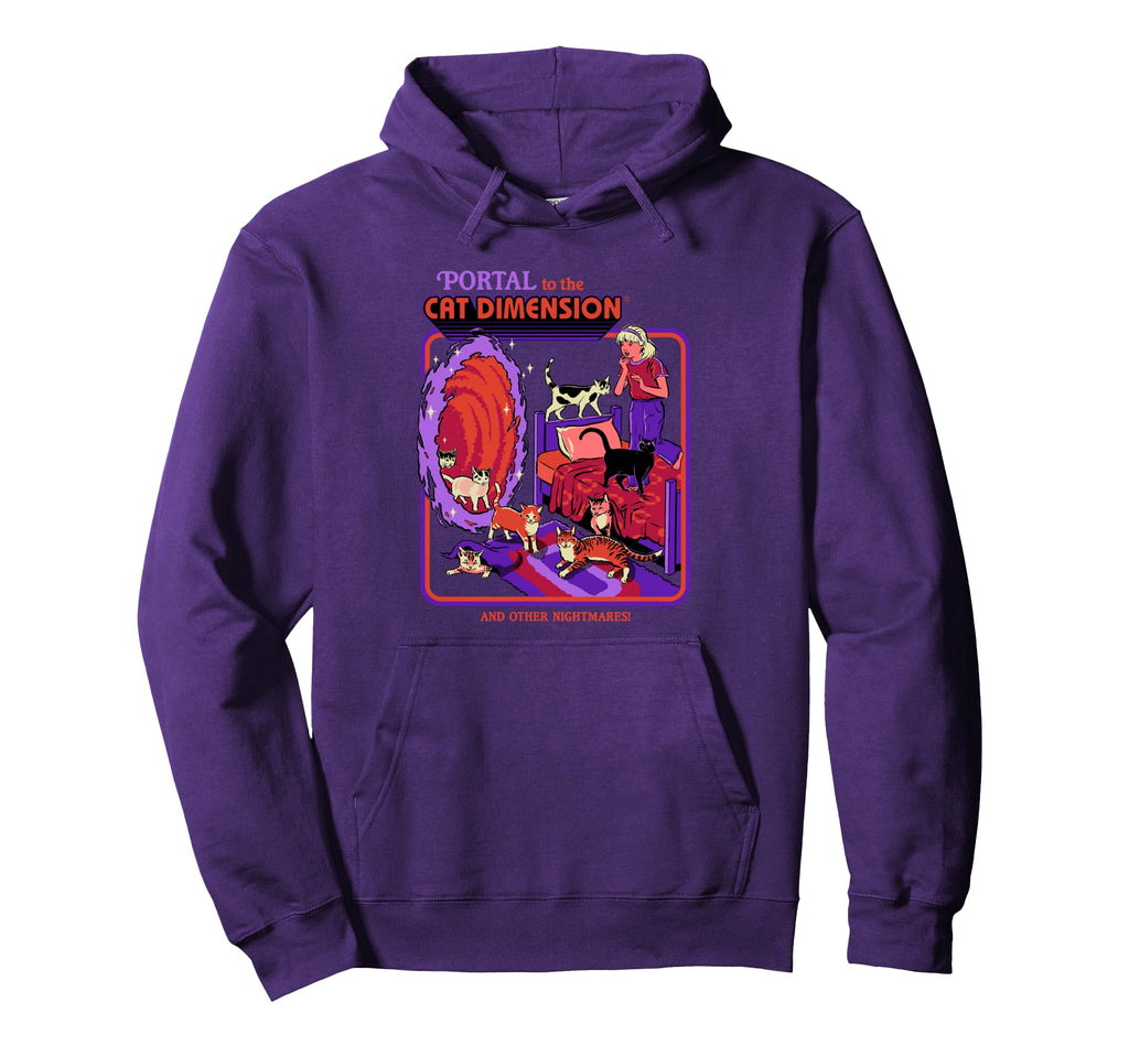 Steven Rhodes Cat Dimension Portal Dark Hoodie - Fun Novelty Design Unisex - T-Shirt, Sweatshirt, Hoodie