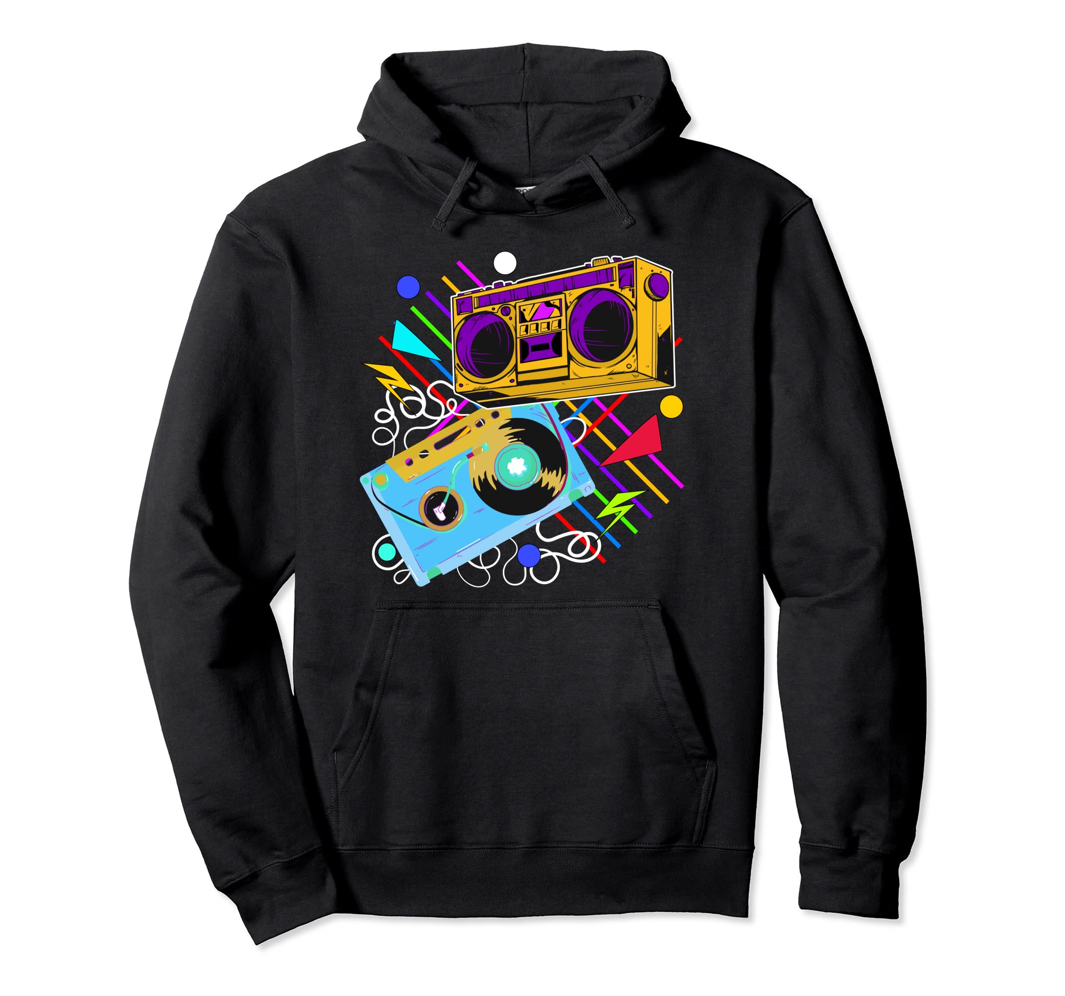 80S 90S Music Aesthetic Boombox Hoodie - Fun Novelty Design Unisex - T-Shirt, Sweatshirt, Hoodie