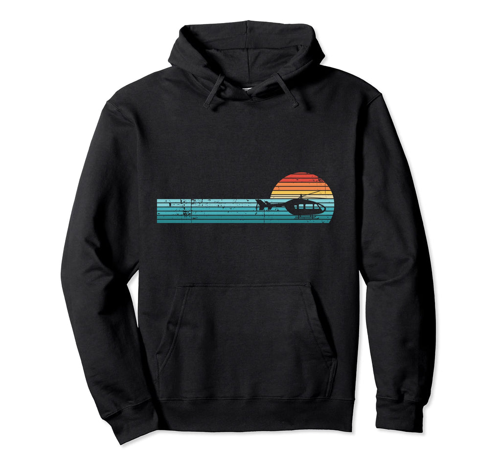 Helicopter Sunset Hoodie - Trendy Graphic Men Women - T-Shirt, Sweatshirt, Hoodie