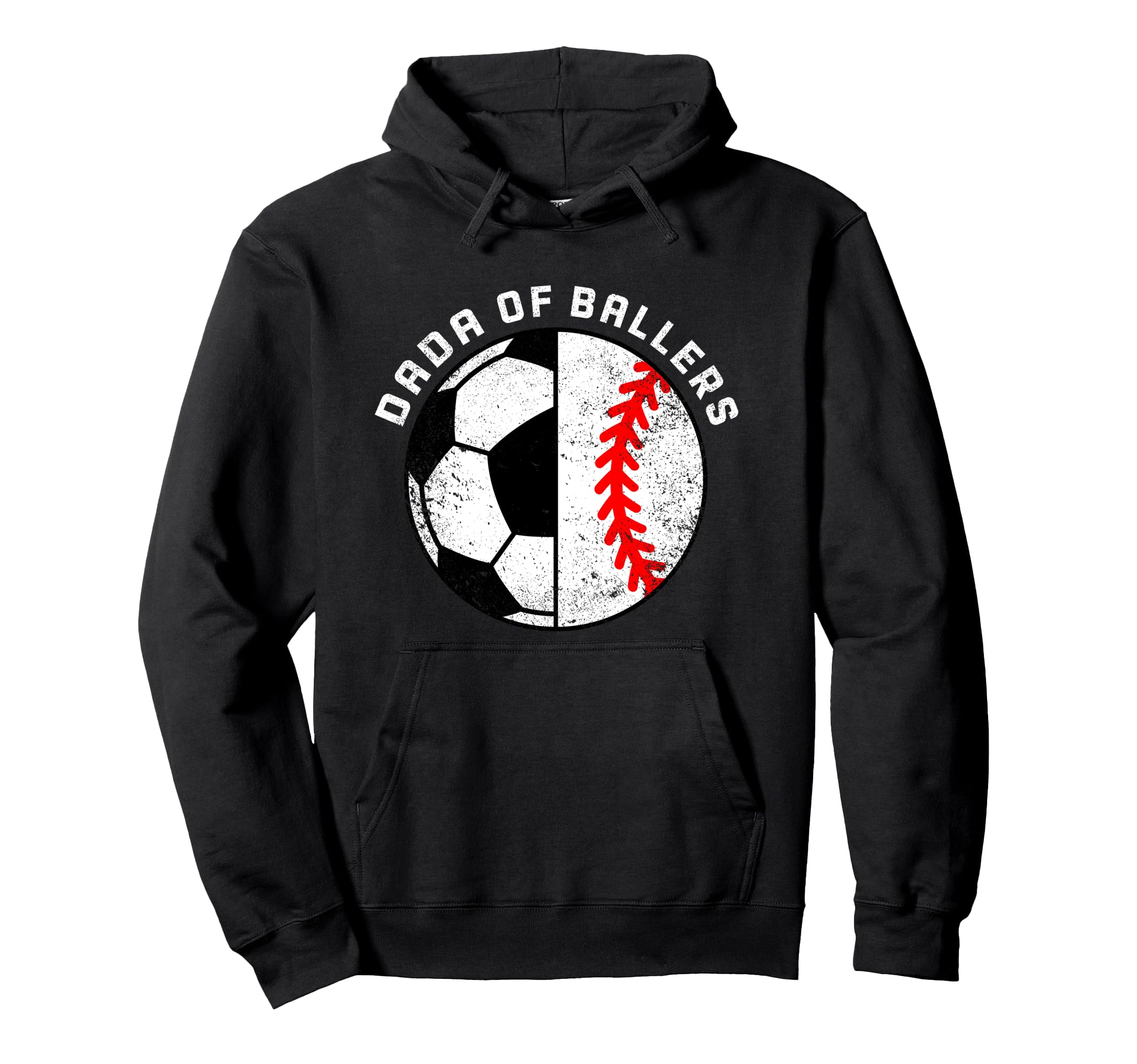 Dada Ballers Funny Soccer Baseball Dad Hoodie - Streetwear Style for Adults - T-Shirt, Sweatshirt, Hoodie