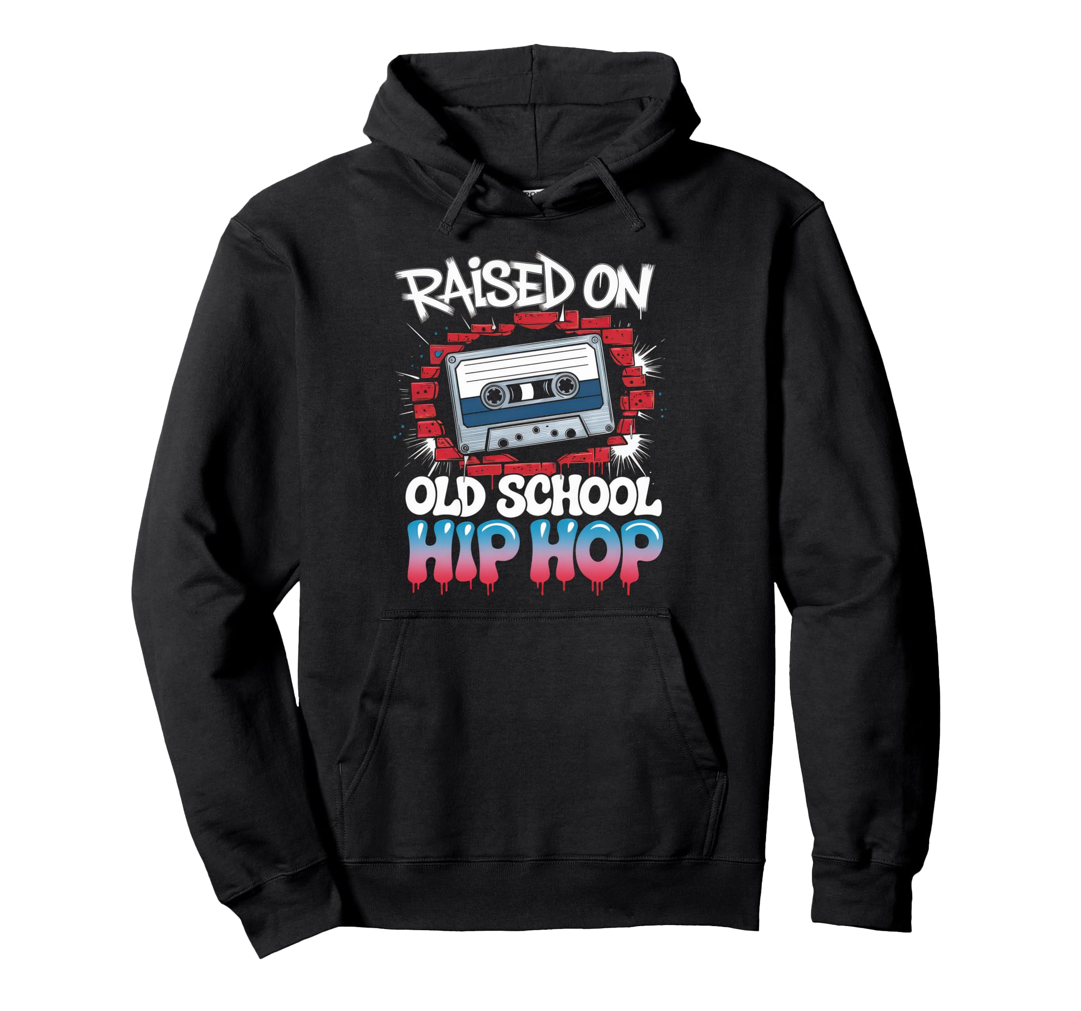 Raised Old School Hip Hop Cassette Hoodie - Streetwear Style Unisex - T-Shirt, Sweatshirt, Hoodie