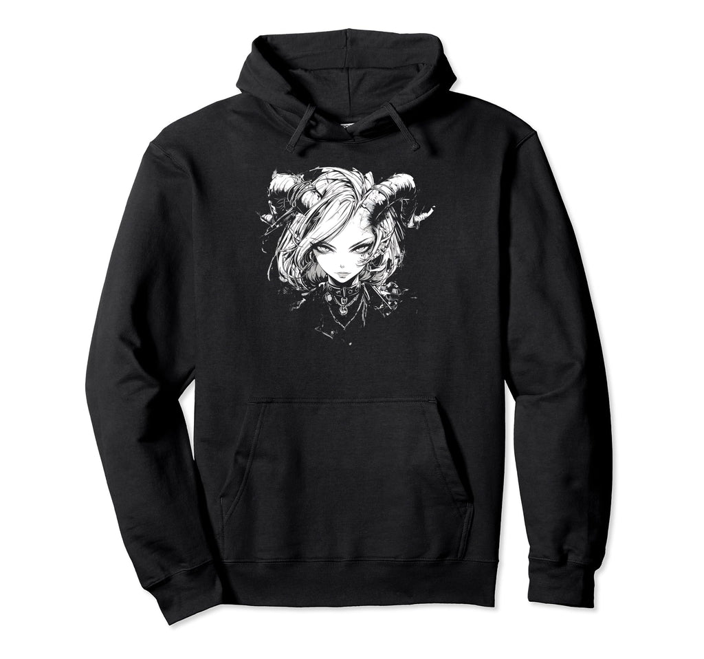 Goth Grunge Demon Anime Waifu Horror Alt Hoodie - Graphic Print Unisex - T-Shirt, Sweatshirt, Hoodie