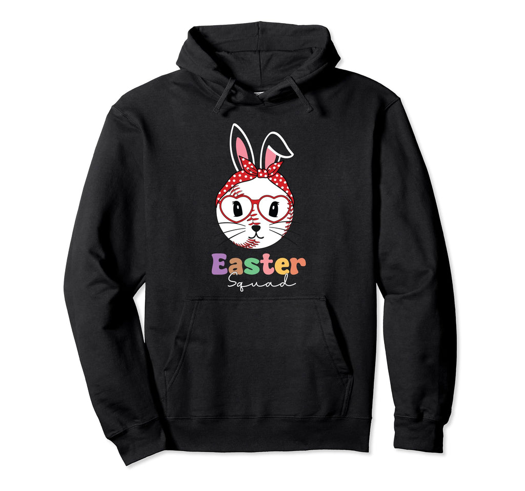 Easter Squad Bunny Playing Baseball Easter Hoodie - Novelty Apparel Unisex - T-Shirt, Sweatshirt, Hoodie