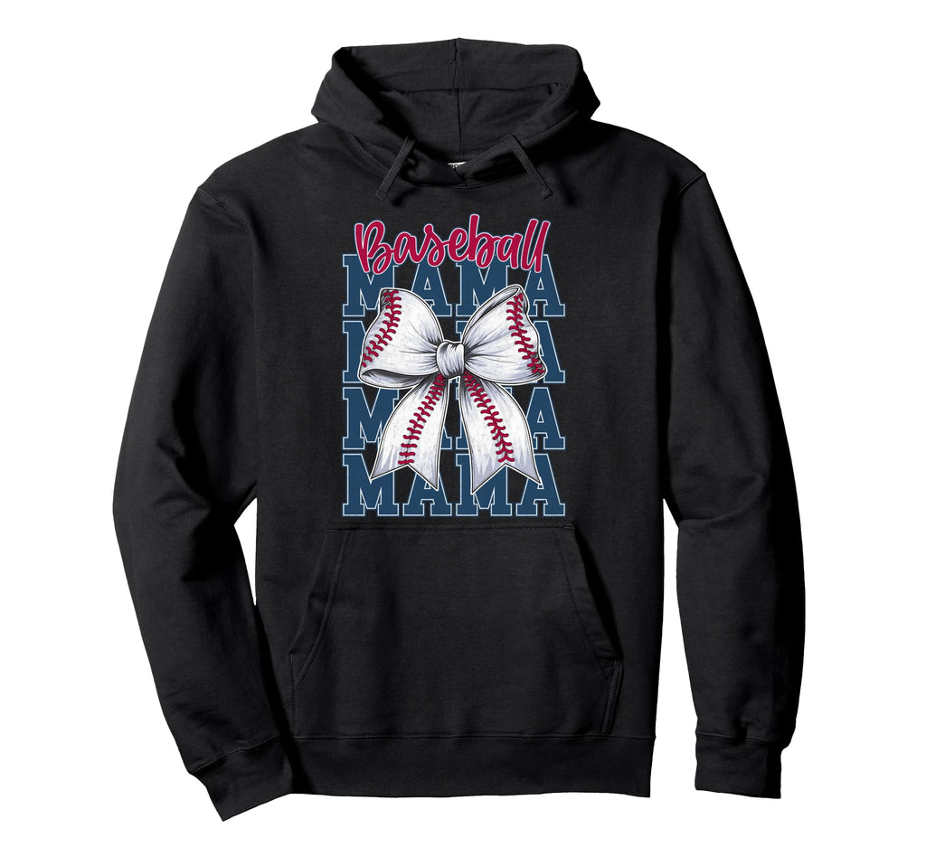 Baseball Mama Coquette Bow Game Day Hoodie - Fun Novelty Design Unisex - T-Shirt, Sweatshirt, Hoodie