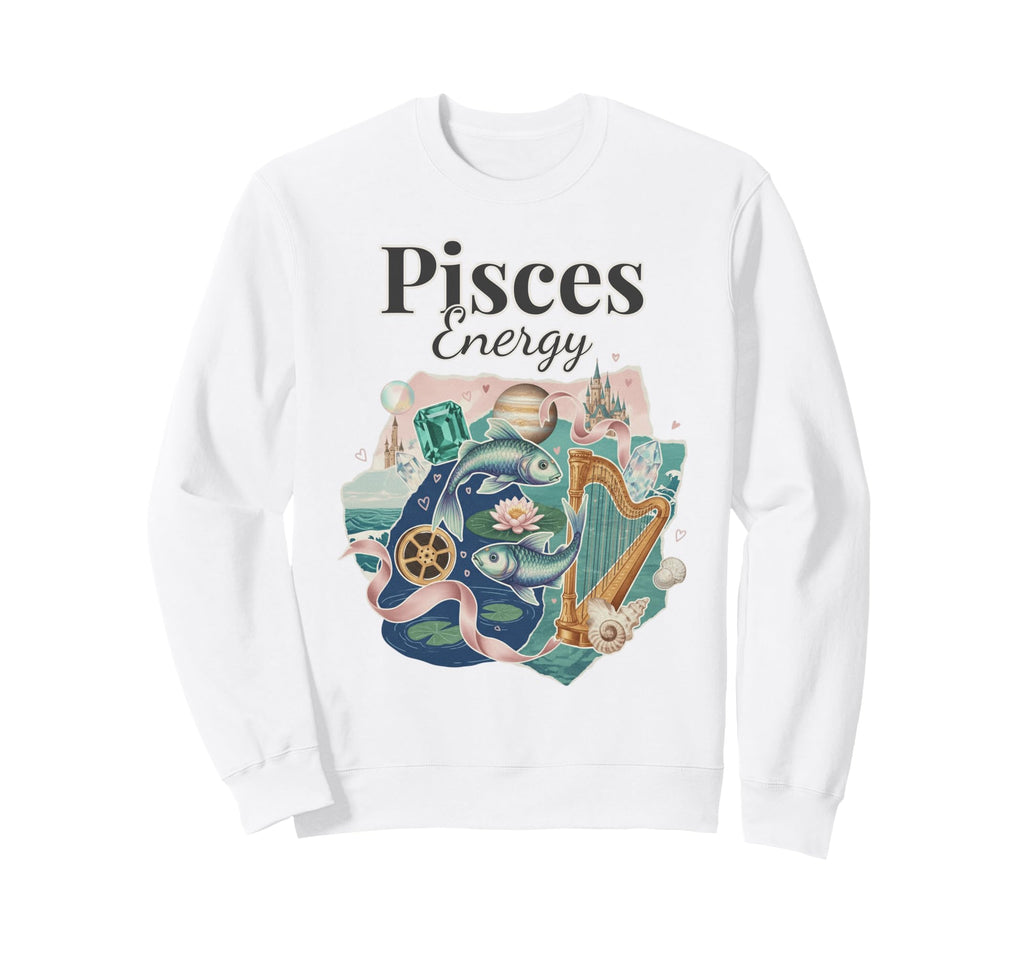 Pisces Energy Zodiac Birthday Y2K Sweatshirt - Casual Everyday Wear Unisex - T-Shirt, Sweatshirt, Hoodie