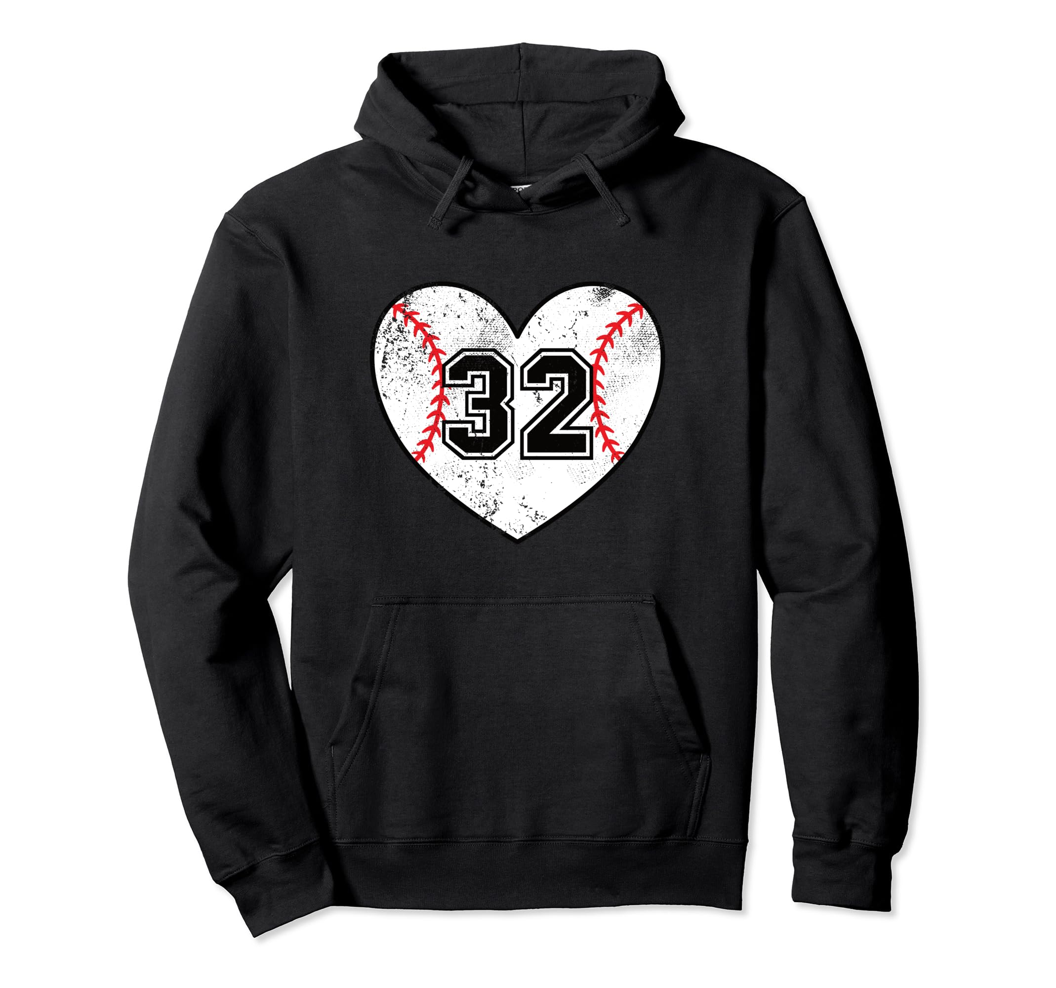 Baseball Heart Player 32 Baseball Mom Hoodie - Aesthetic Graphic Unisex - T-Shirt, Sweatshirt, Hoodie