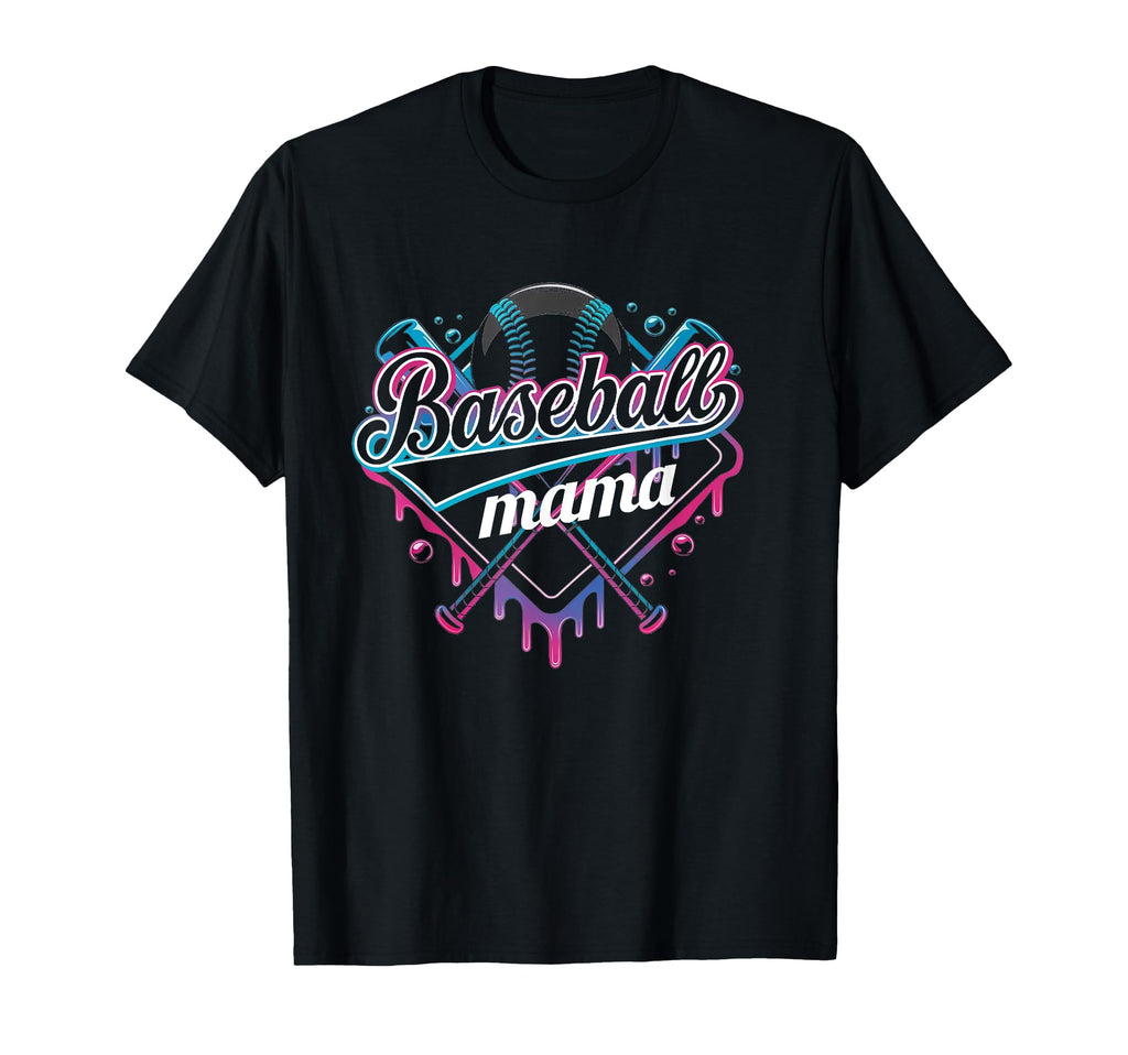 Baseball Mama Ice Cream Drip Funny T-Shirt - Trendy Graphic Men Women - T-Shirt, Sweatshirt, Hoodie