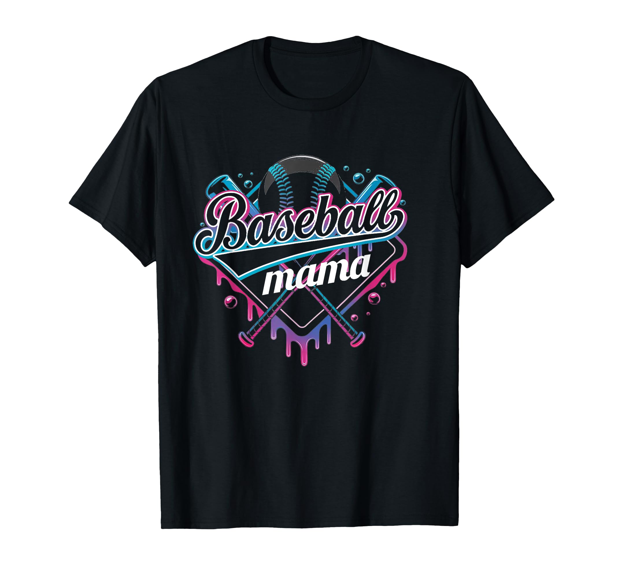 Baseball Mama Ice Cream Drip Funny T-Shirt - Trendy Graphic Men Women - T-Shirt, Sweatshirt, Hoodie