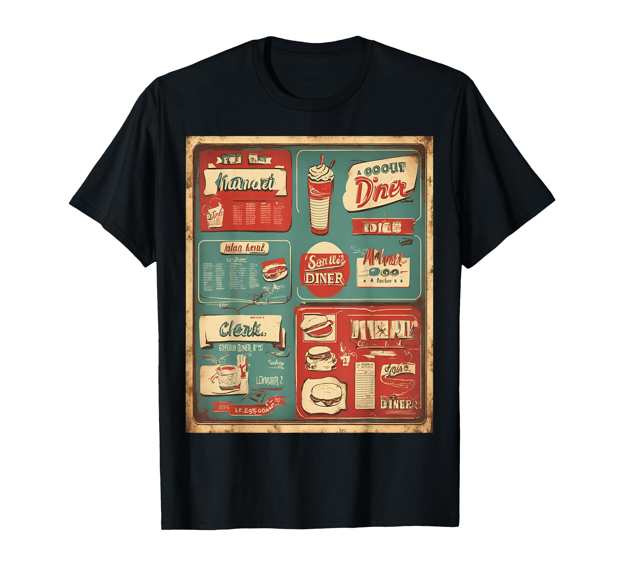 Diner Menu Board Eats T-Shirt - Custom Art Print Unisex - T-Shirt, Sweatshirt, Hoodie