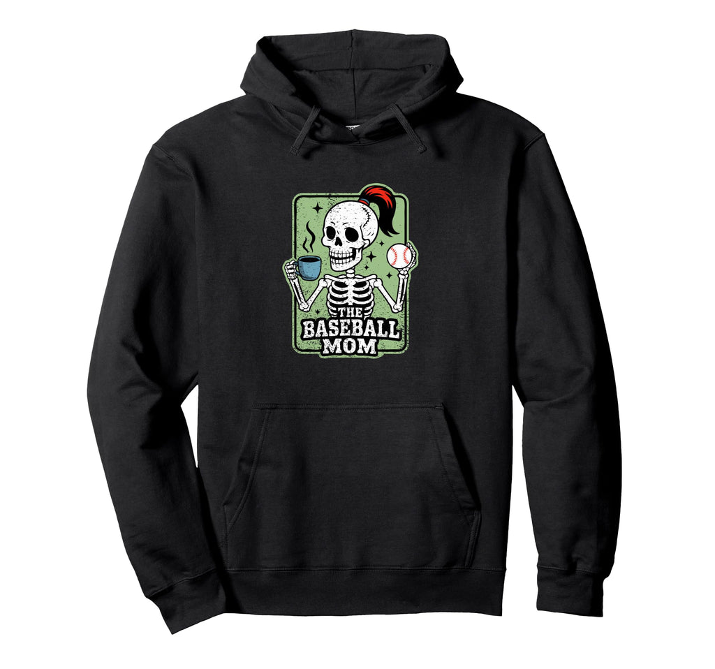 Baseball Mom Tarot Card Skeleton Baseball Hoodie - Unique Graphic Unisex - T-Shirt, Sweatshirt, Hoodie