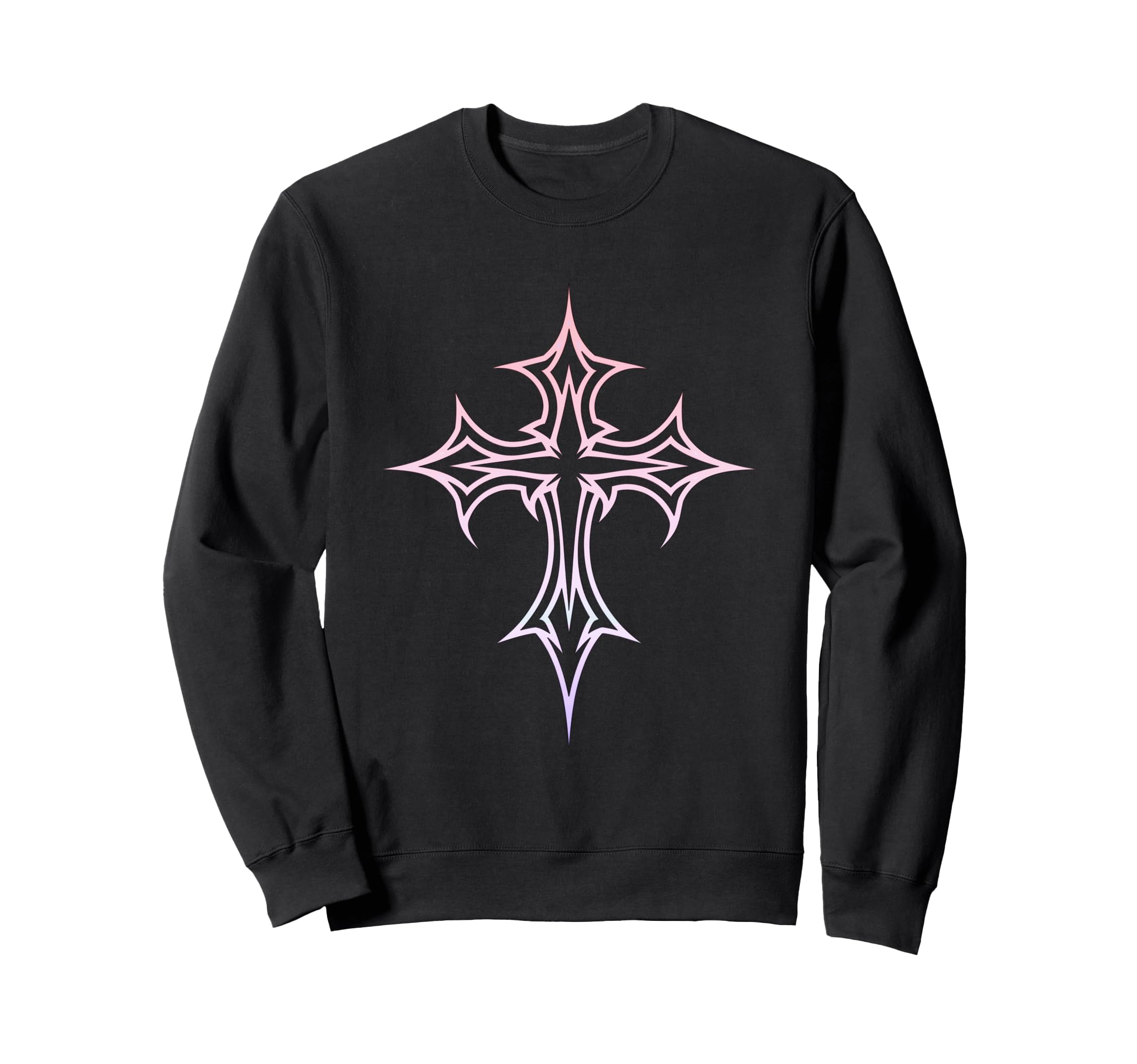 Gothic Cross Y2K Aesthetic Emo Goth Sweatshirt - Unique Graphic Unisex - T-Shirt, Sweatshirt, Hoodie