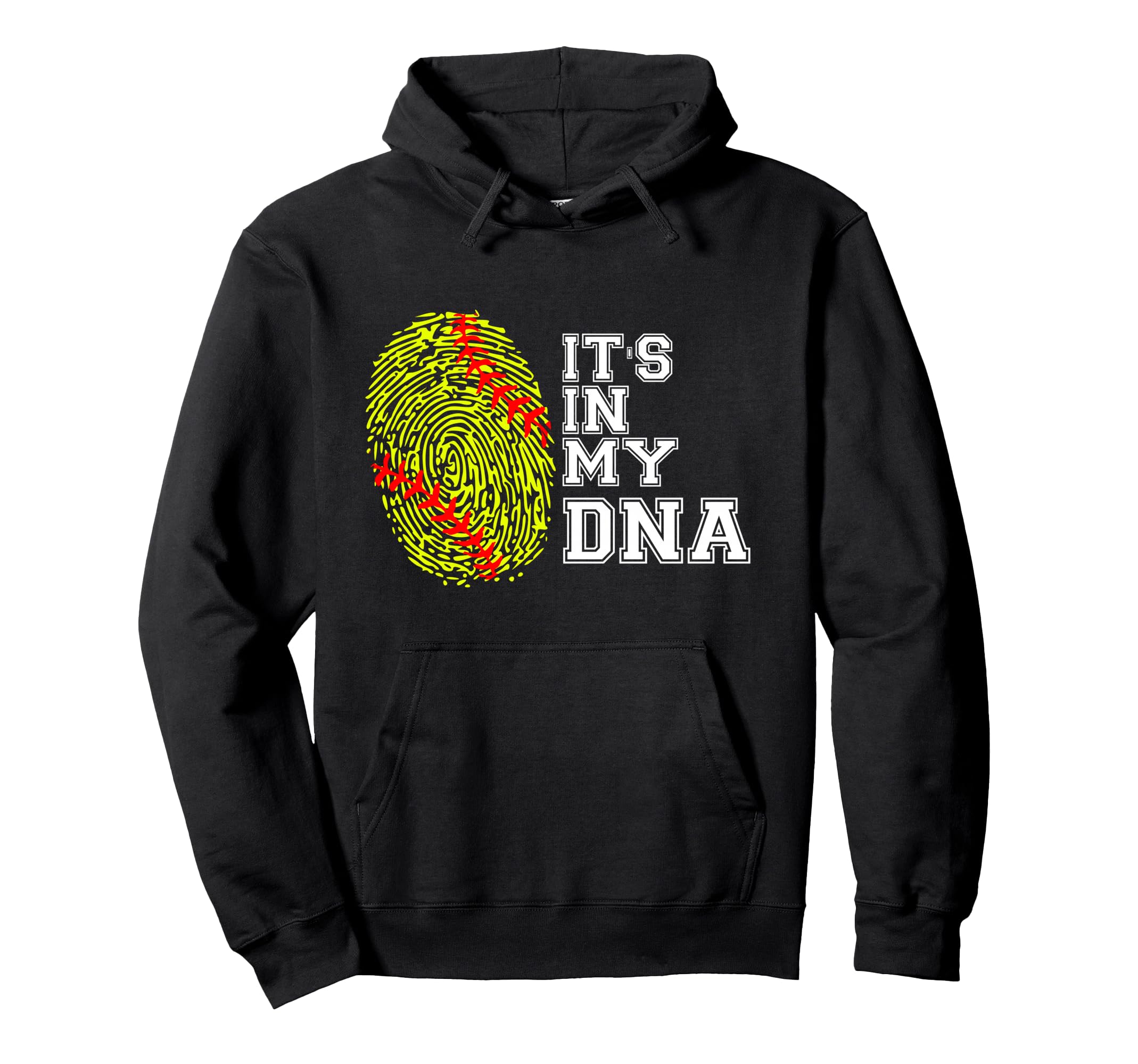 Softball Its My Dna Fingerprint Catcher Hoodie - Unique Graphic for Adults - T-Shirt, Sweatshirt, Hoodie