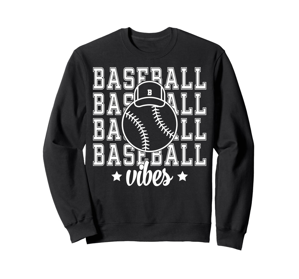 Baseball Vibes Baseball Mom Sweatshirt - Minimalist Print for Adults - T-Shirt, Sweatshirt, Hoodie