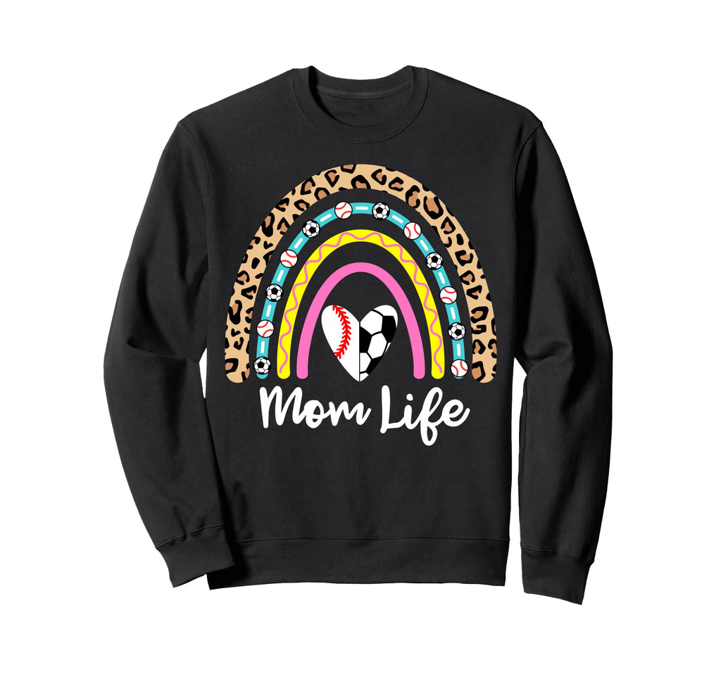 Soccer Baseball Mom Boho Rainbow Sweatshirt - Streetwear Style Men Women - T-Shirt, Sweatshirt, Hoodie