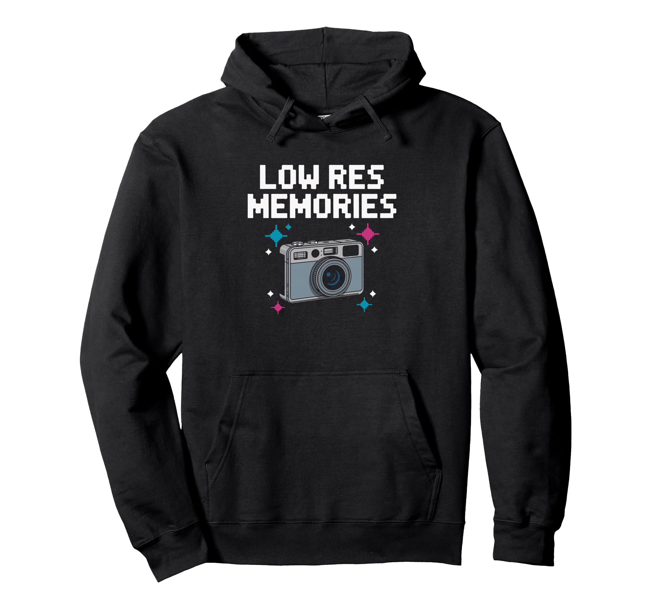 Low Resolution Memories Digicam Y2K Hoodie - Fun Novelty Design Men Women - T-Shirt, Sweatshirt, Hoodie