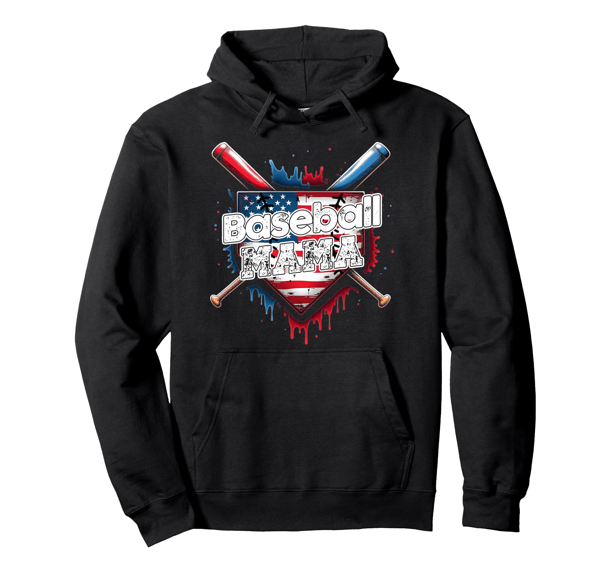 Baseball Mama Ice Cream Drip Hoodie - Casual Everyday Wear for Adults - T-Shirt, Sweatshirt, Hoodie