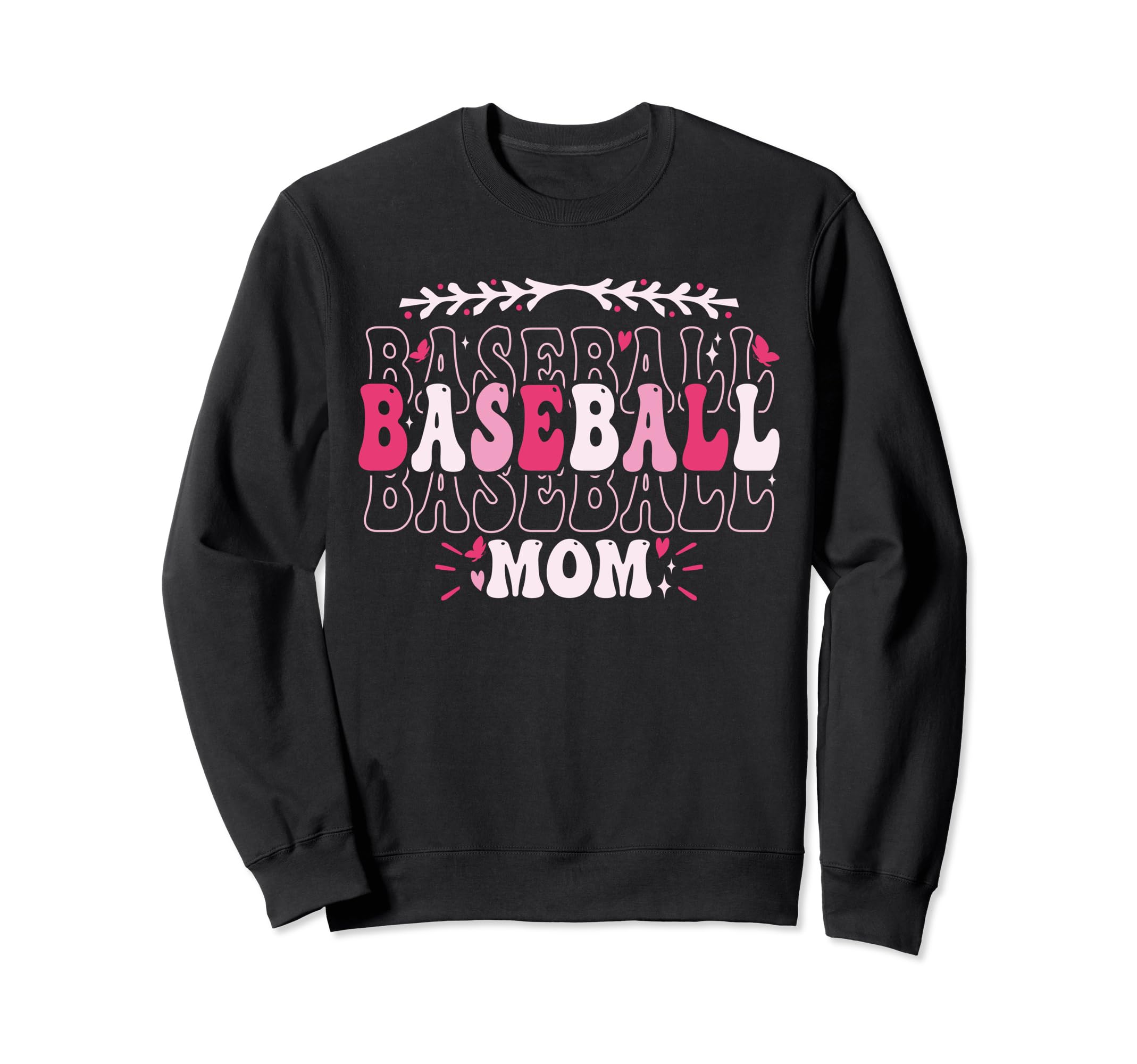 Groovy Baseball Mom Proud Baseball Sweatshirt - Trendy Graphic for Adults - T-Shirt, Sweatshirt, Hoodie