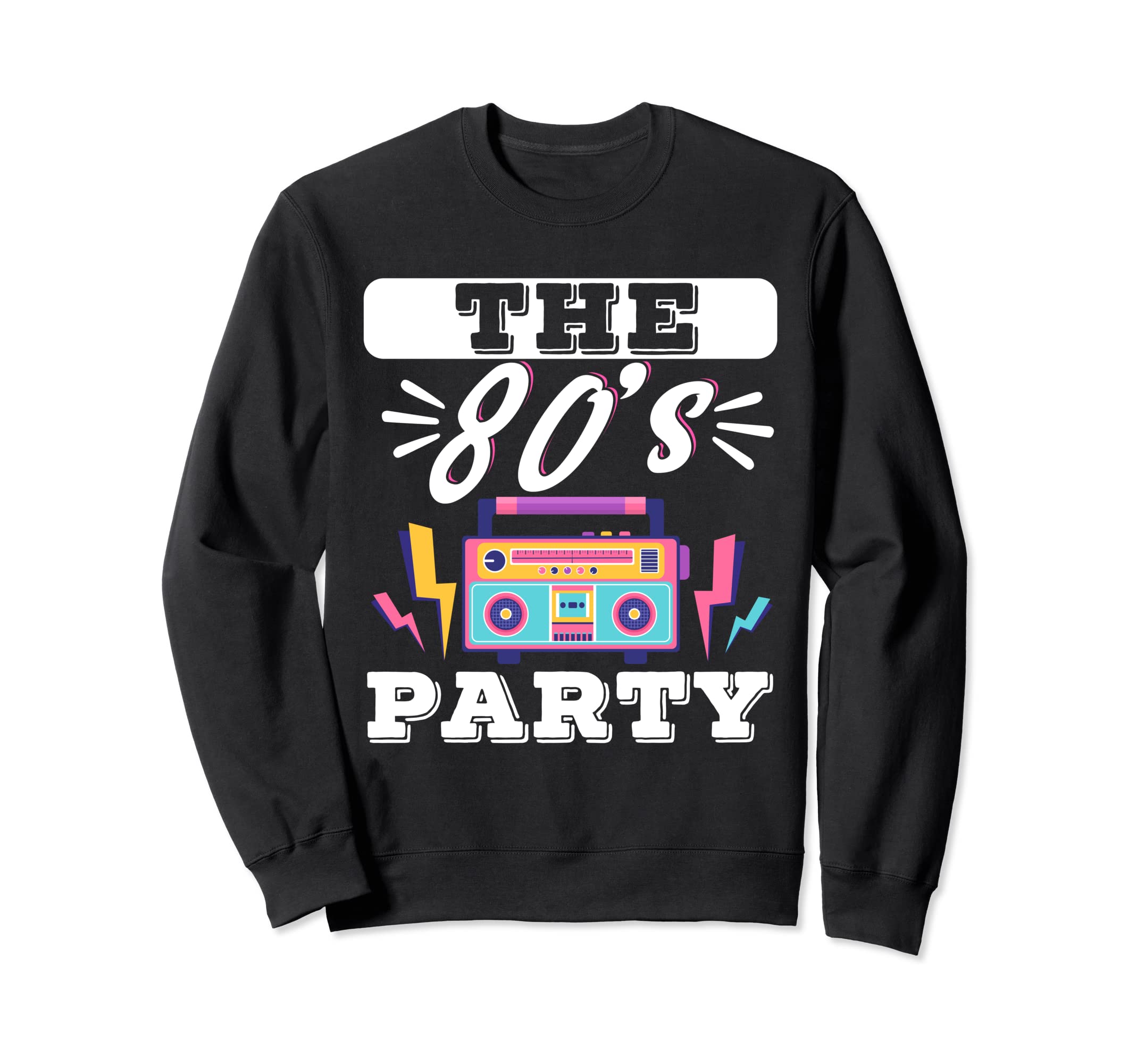 80S Party Roller Skate Cassette Sweatshirt - Fun Novelty Design for Adults - T-Shirt, Sweatshirt, Hoodie