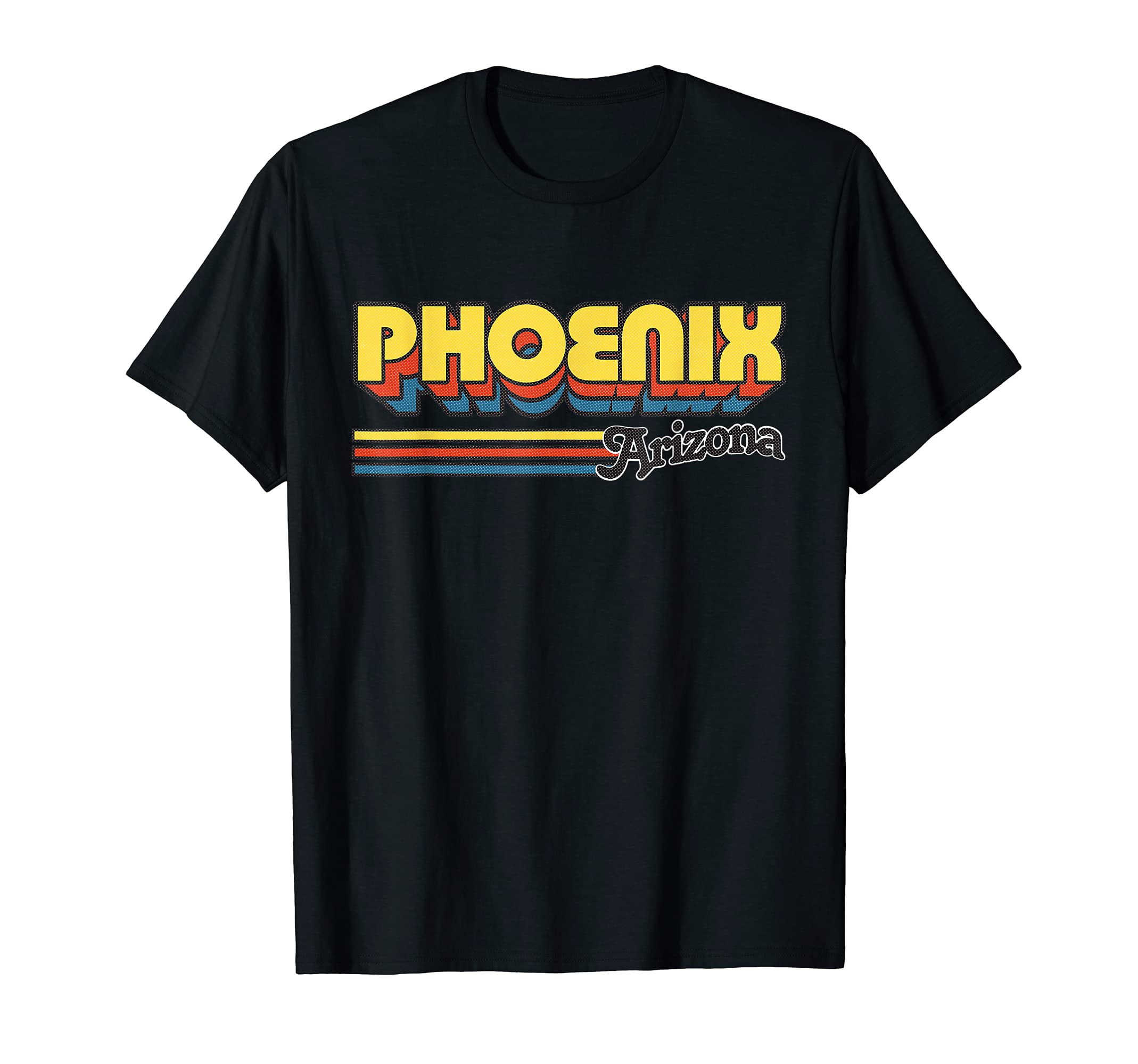 Phoenix Arizona Stripes 70S Typography T-Shirt - Trendy Graphic Men Women - T-Shirt, Sweatshirt, Hoodie