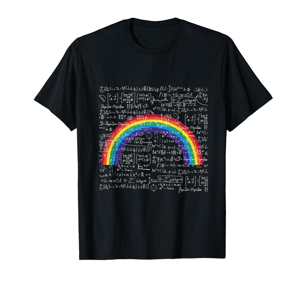 Rainbow Math Equation Teacher Nerd T-Shirt - Novelty Apparel for Adults - T-Shirt, Sweatshirt, Hoodie