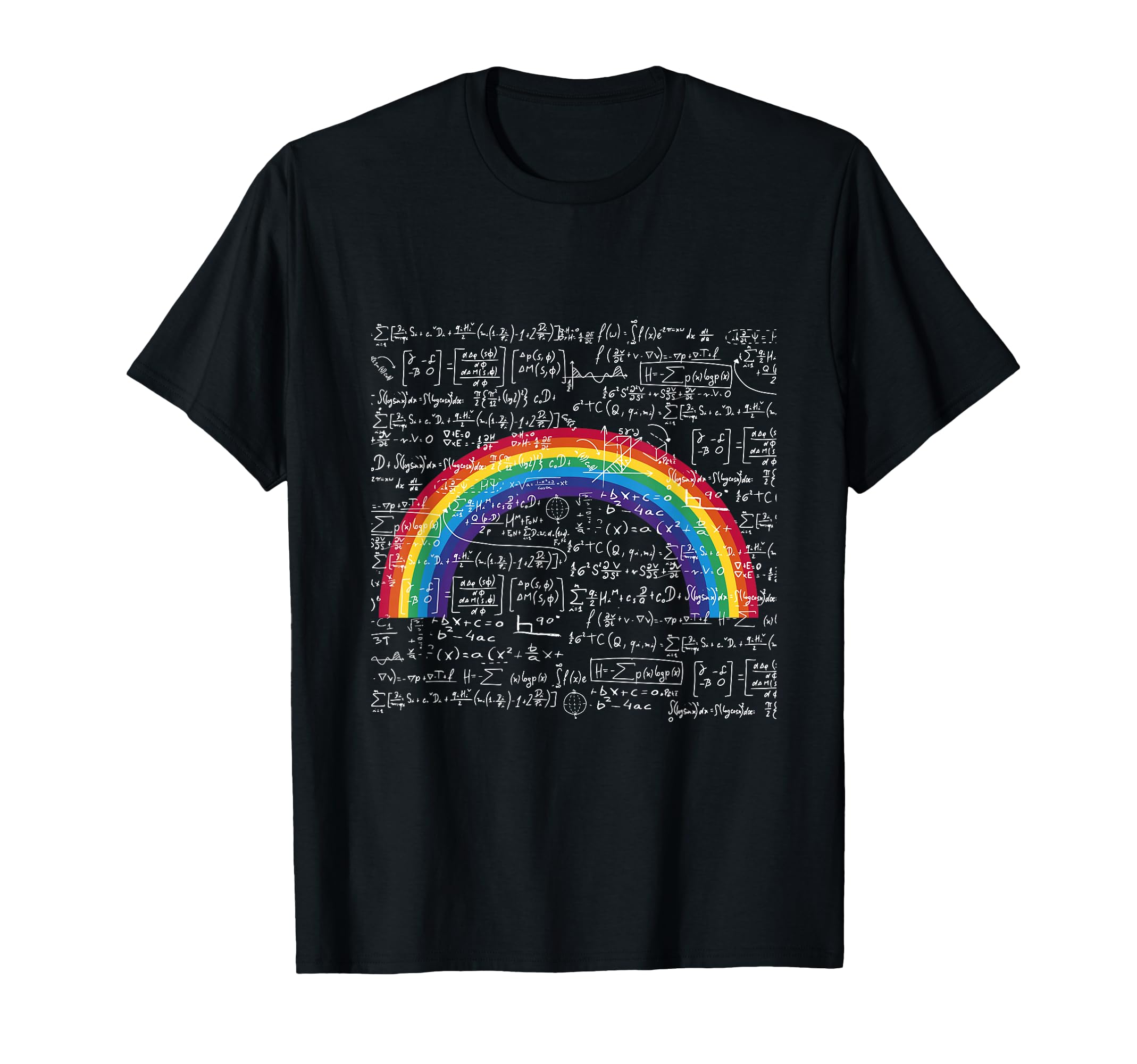 Rainbow Math Equation Teacher Nerd T-Shirt - Novelty Apparel for Adults - T-Shirt, Sweatshirt, Hoodie