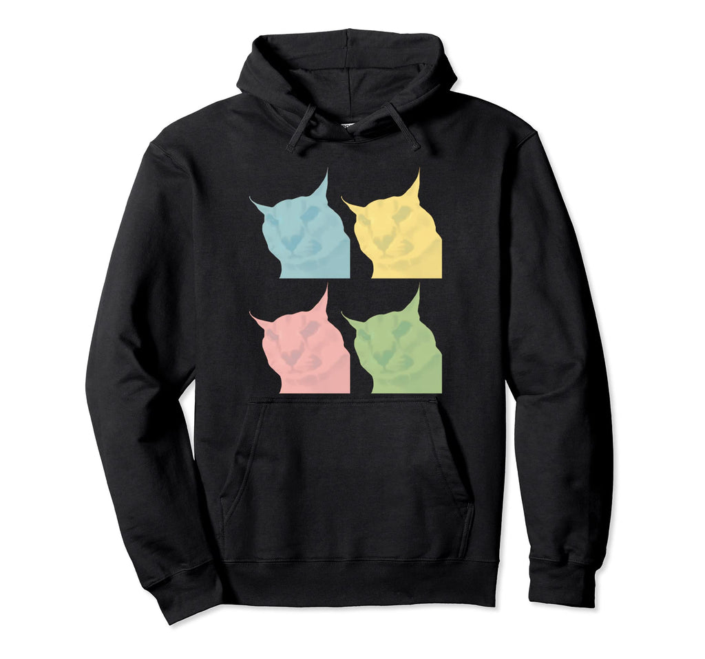 Big Floppa Meme Cat Vaporwave Aesthetic Hoodie - Graphic Print Unisex - T-Shirt, Sweatshirt, Hoodie