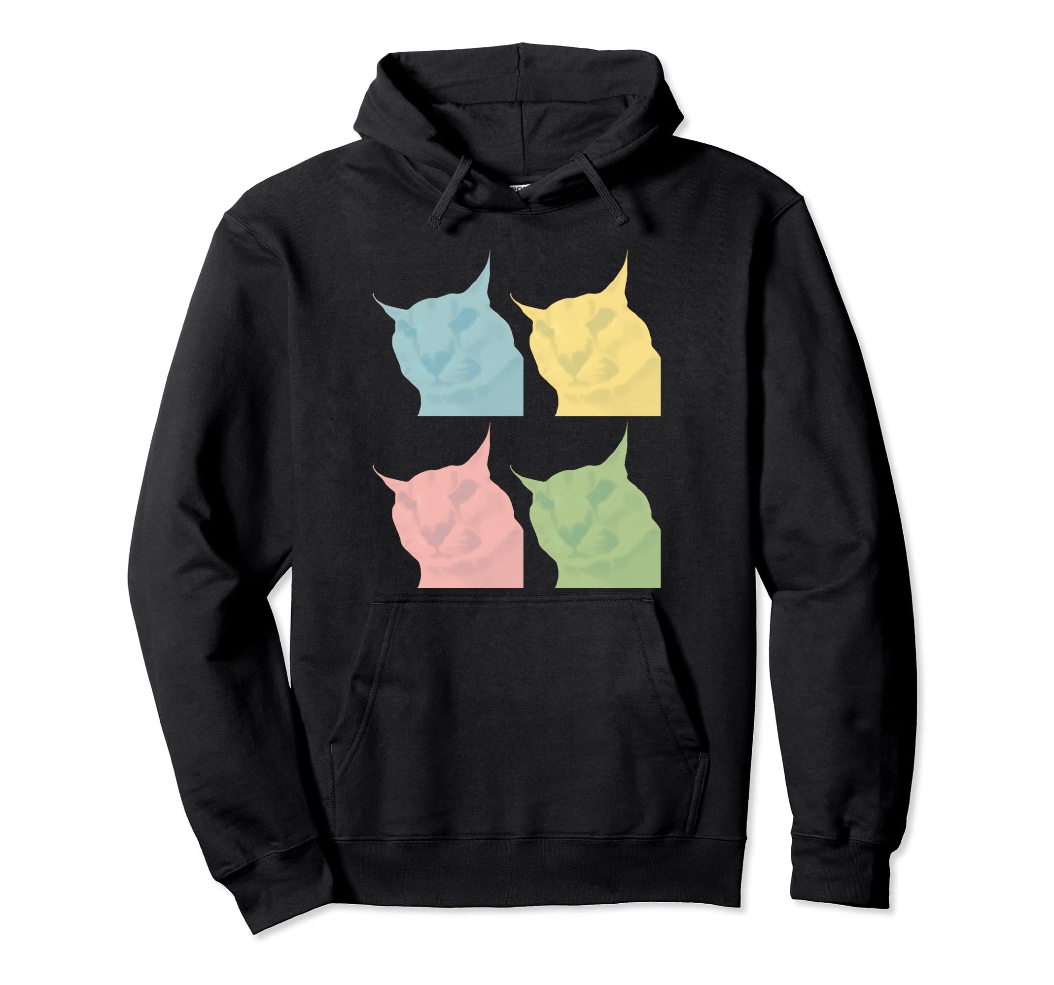 Big Floppa Meme Cat Vaporwave Aesthetic Hoodie - Graphic Print Unisex - T-Shirt, Sweatshirt, Hoodie
