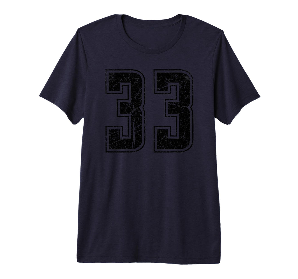 Number 33 Distressed Grunge Jersey T-Shirt - Casual Everyday Wear Unisex - T-Shirt, Sweatshirt, Hoodie