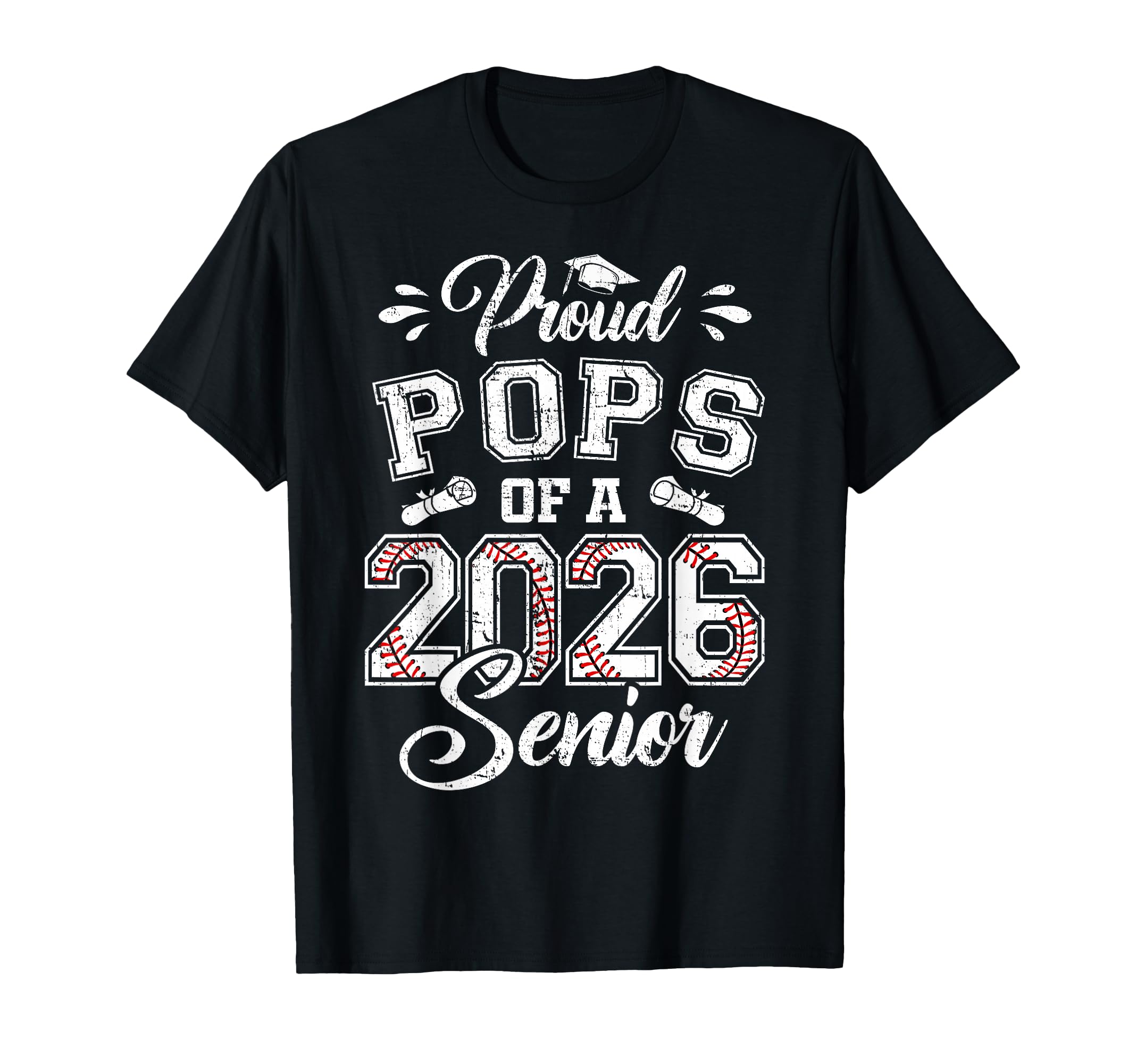 Proud Pops 2026 Senior Baseball T-Shirt - Custom Art Print Men Women - T-Shirt, Sweatshirt, Hoodie