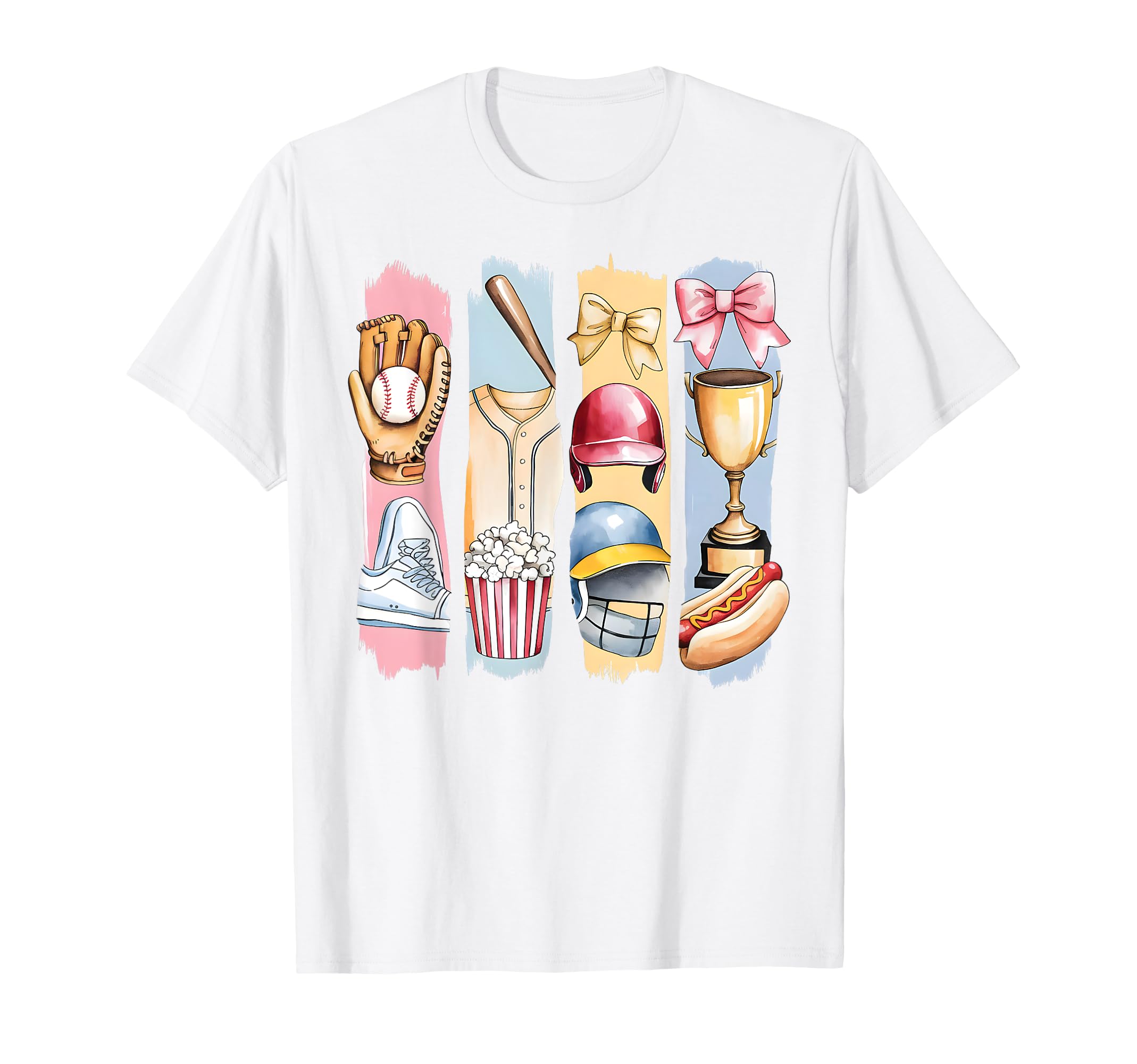 Brushstroke Baseball Coquette Bow Mom T-Shirt - Minimalist Print Unisex - T-Shirt, Sweatshirt, Hoodie