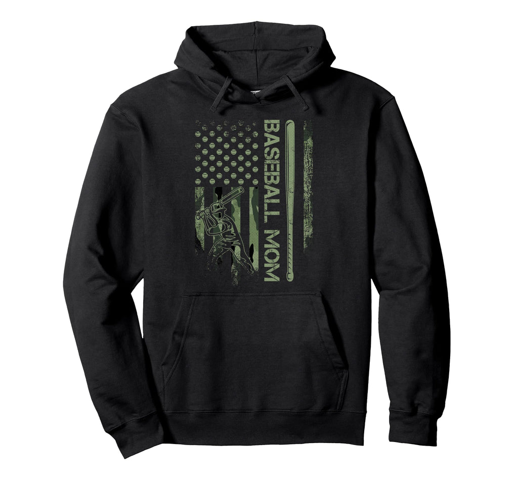 Usa Camouflage Baseball Mom Baseball Hoodie - Novelty Apparel Unisex - T-Shirt, Sweatshirt, Hoodie