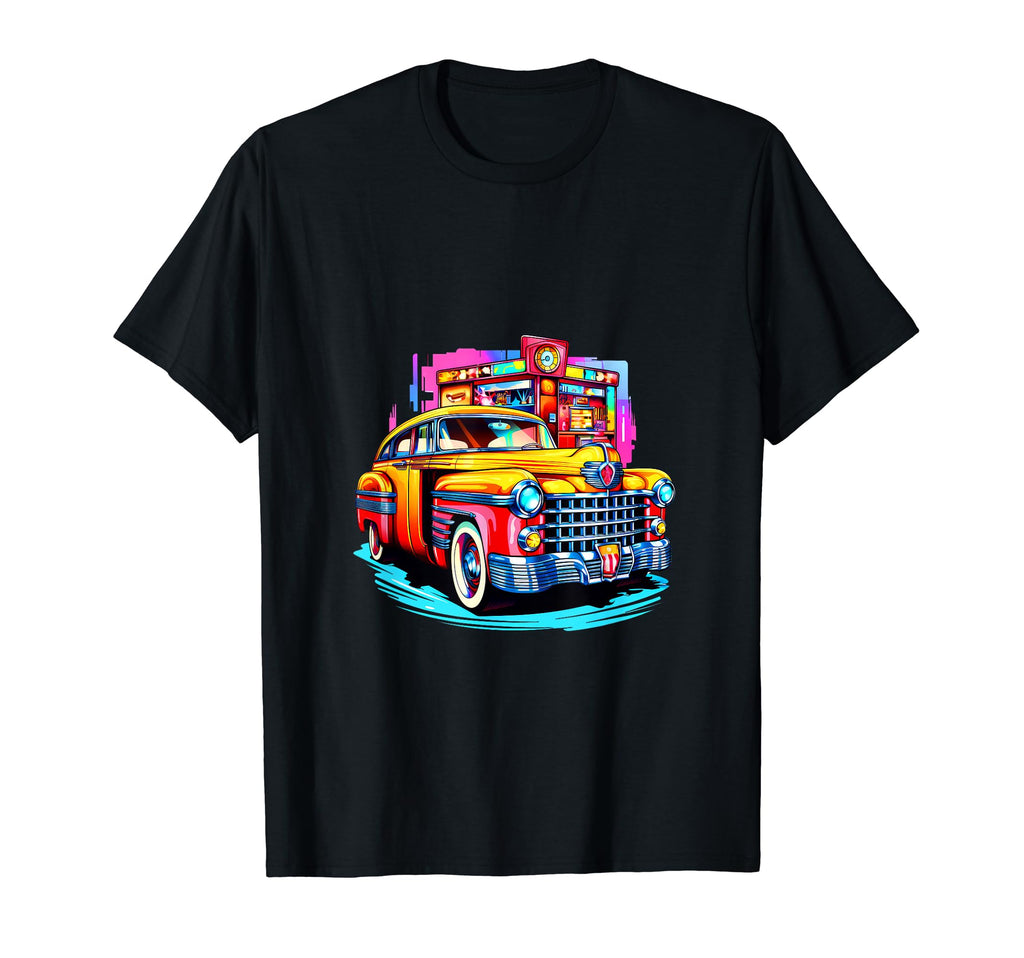50S Fifties American Car Diner T-Shirt - Fun Novelty Design for Adults - T-Shirt, Sweatshirt, Hoodie