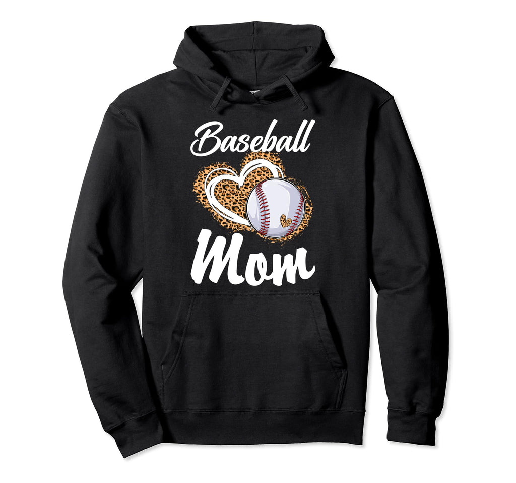 Baseball Mom Grandma Leopard Baseball Hoodie - Fun Novelty Design Unisex - T-Shirt, Sweatshirt, Hoodie