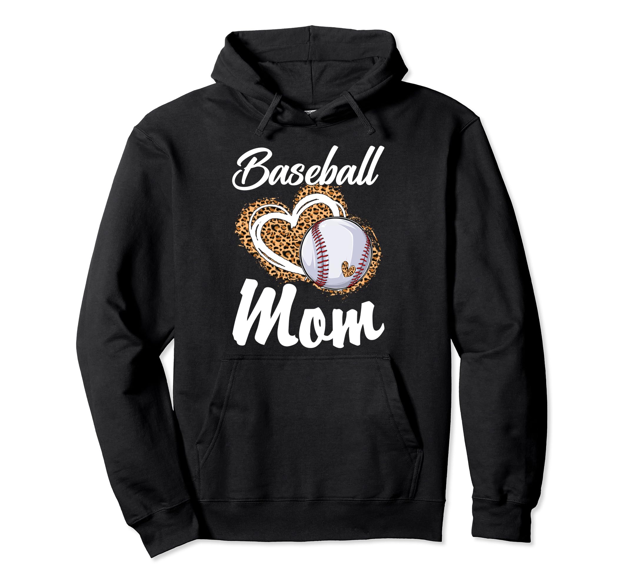 Baseball Mom Grandma Leopard Baseball Hoodie - Fun Novelty Design Unisex - T-Shirt, Sweatshirt, Hoodie