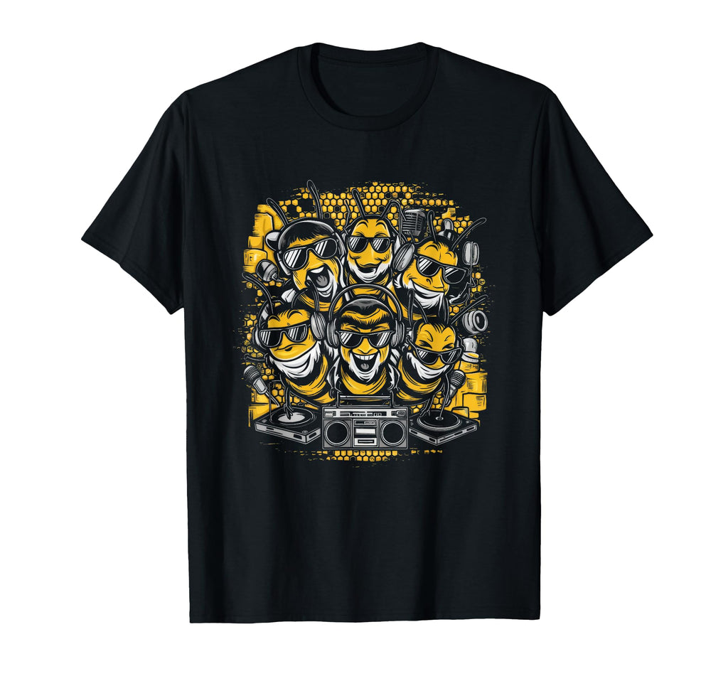 Bees Hip Hop Oldschool Rap Lover T-Shirt - Novelty Apparel for Adults - T-Shirt, Sweatshirt, Hoodie